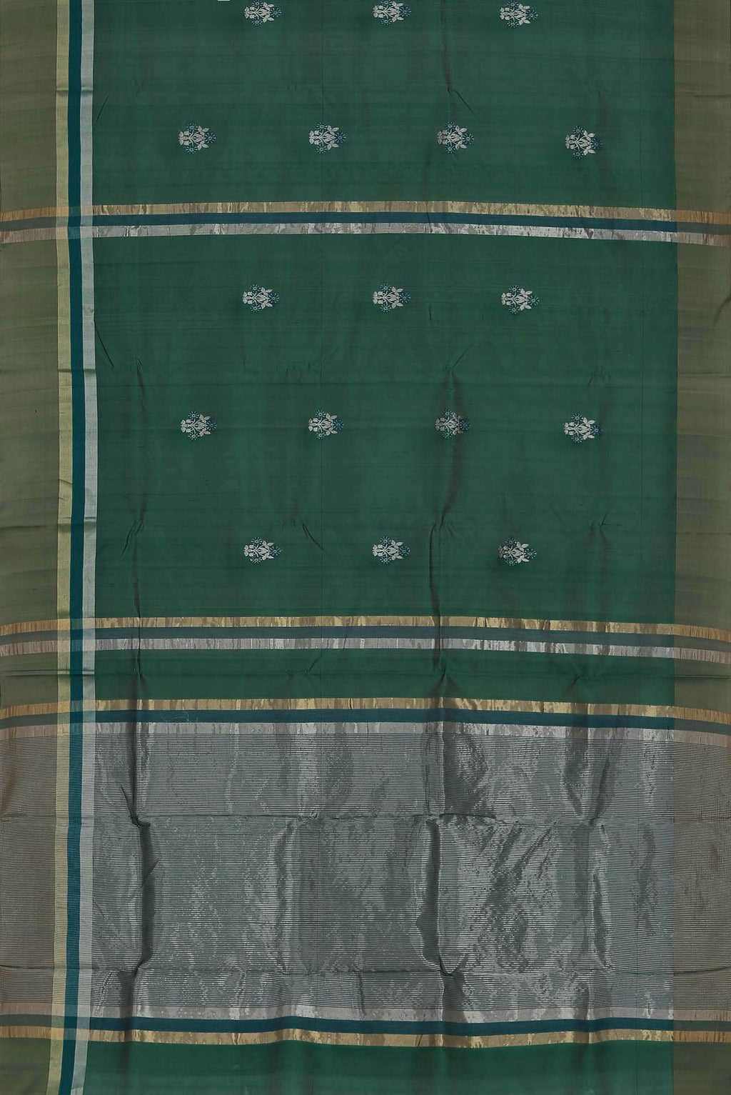 Green Chanderi Silk Cotton Saree