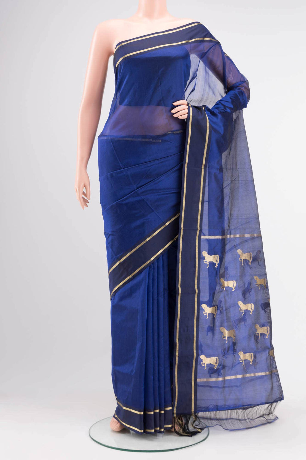 Royal Blue Chanderi Silk Saree