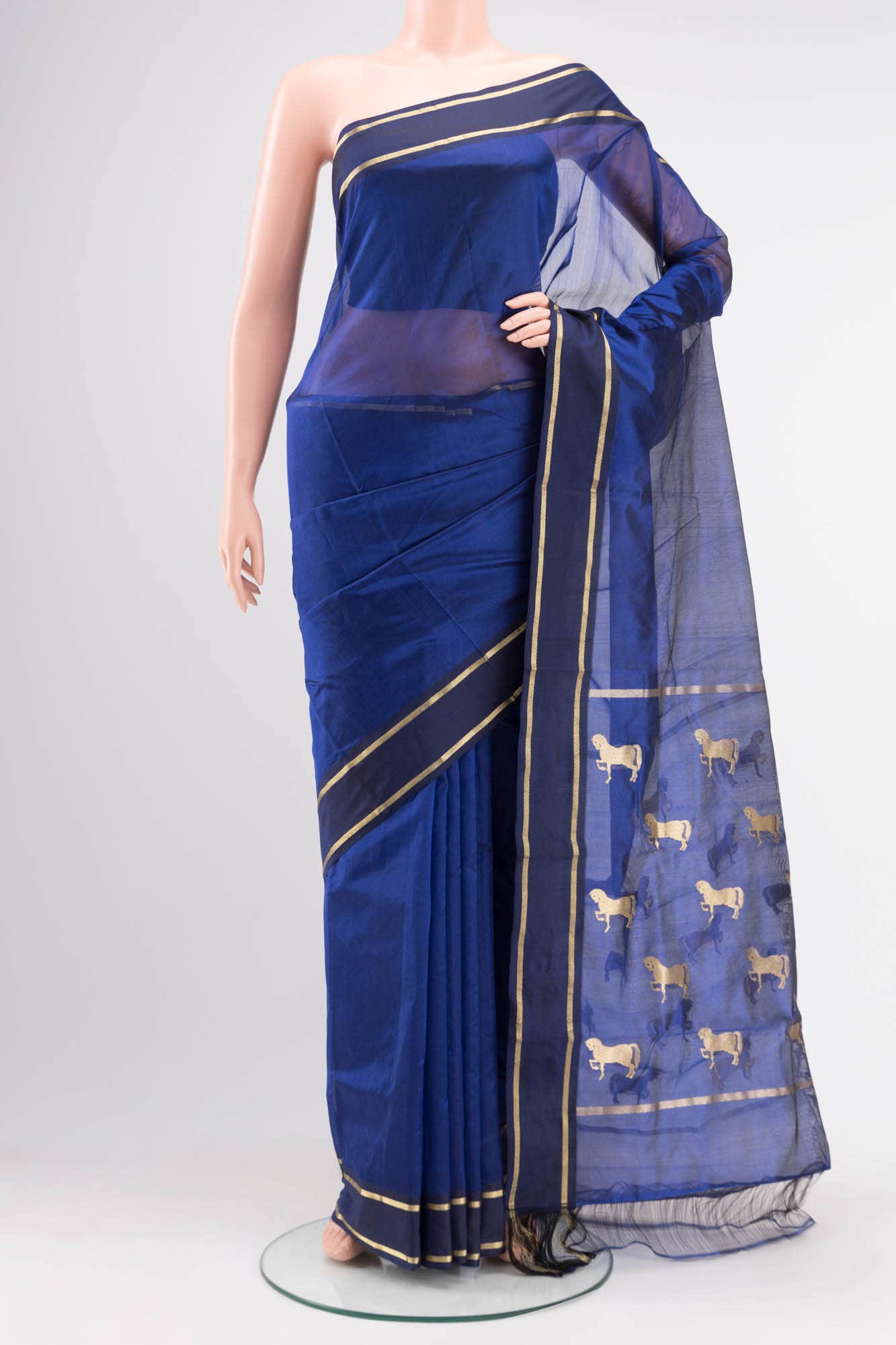 Royal Blue Chanderi Silk Saree