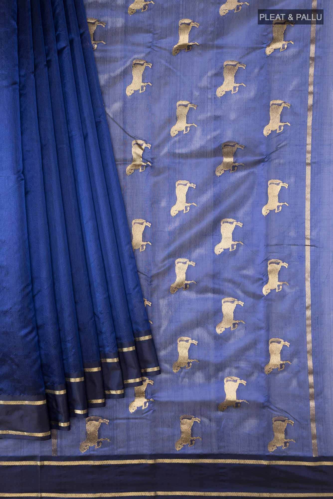 Royal Blue Chanderi Silk Saree