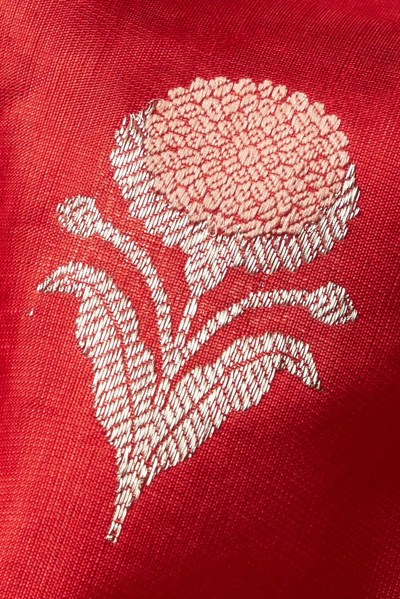 Red Chanderi Silk Saree