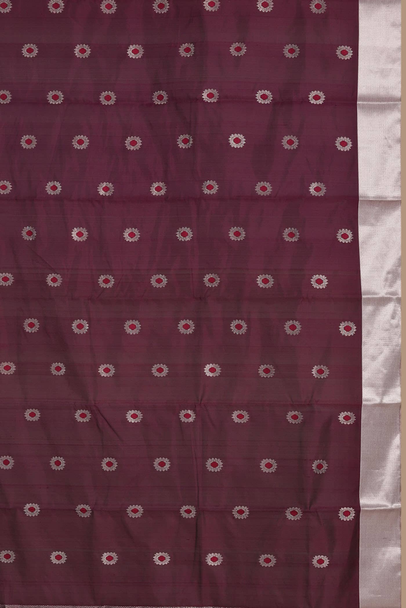 Burgundy Chanderi Silk Saree