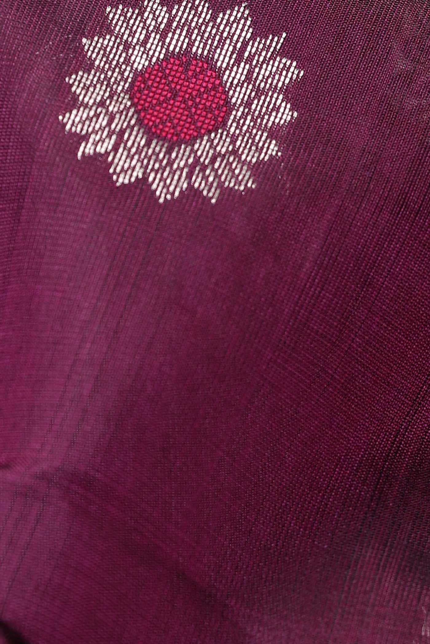 Burgundy Chanderi Silk Saree