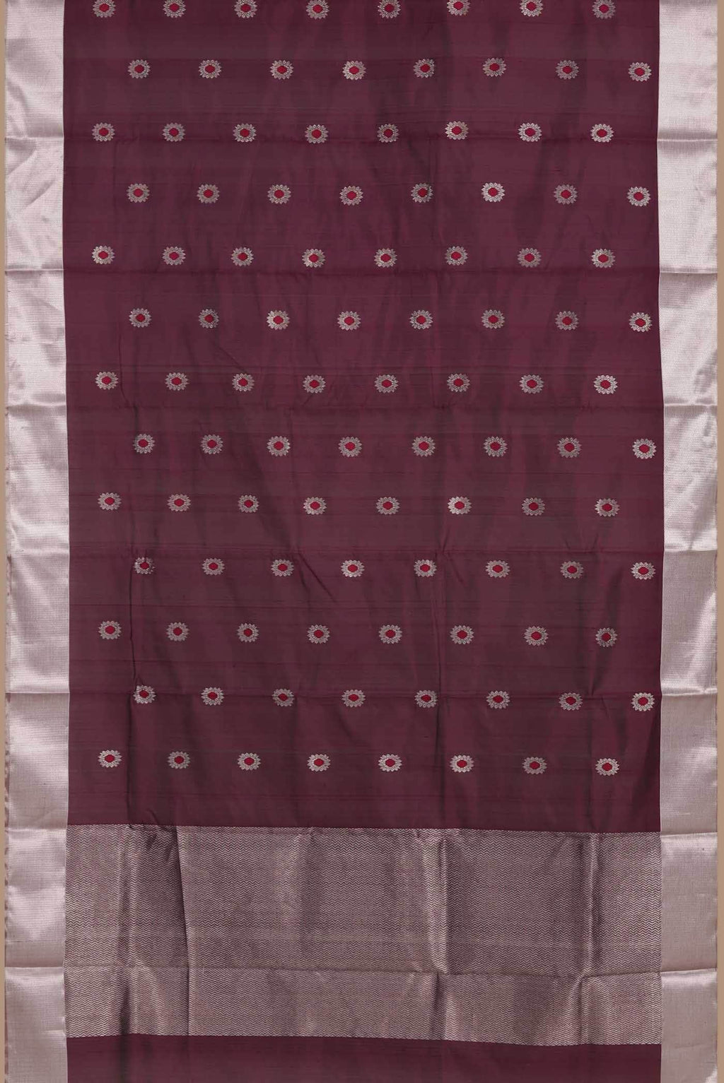 Burgundy Chanderi Silk Saree