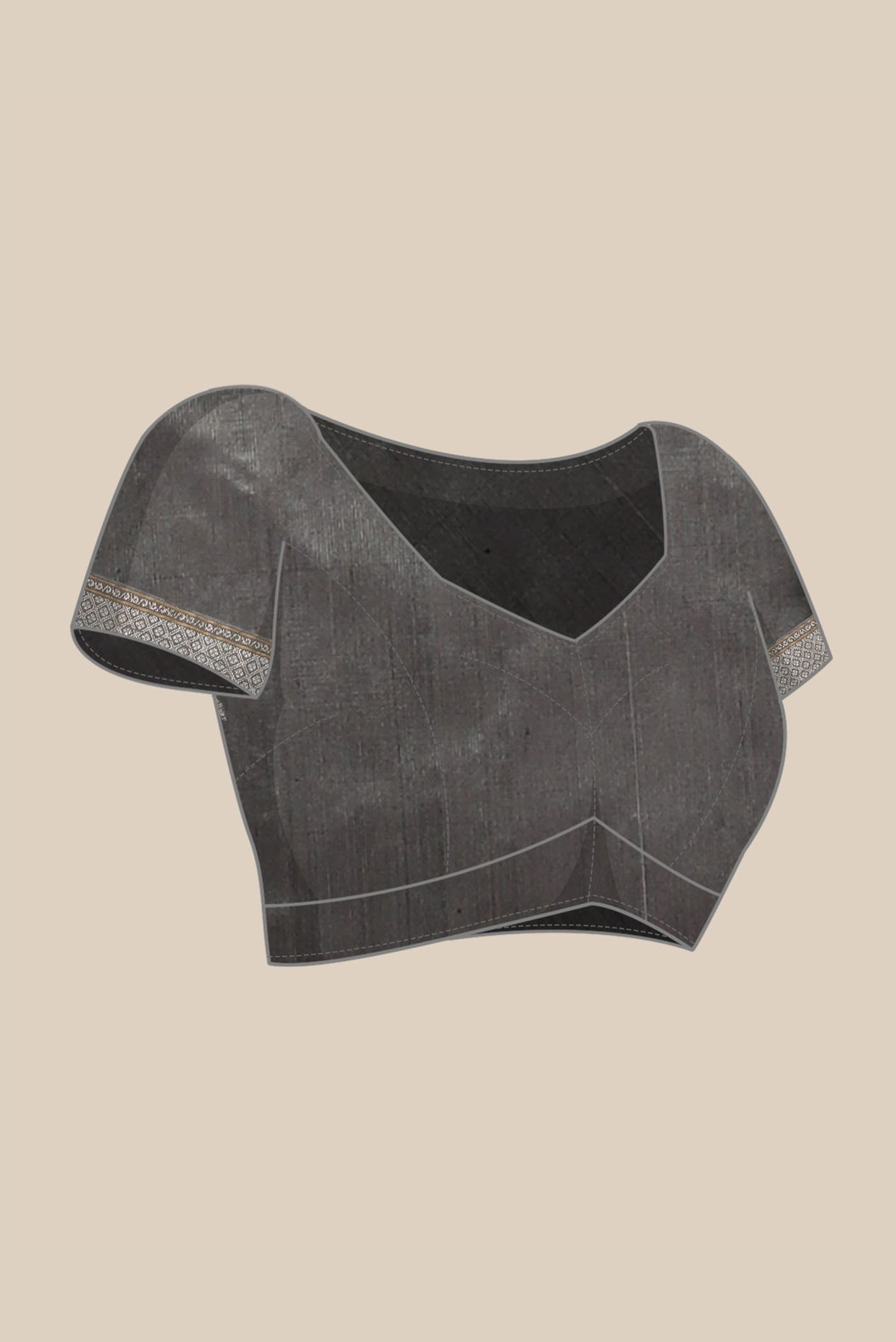 Grey Chanderi Silk Saree
