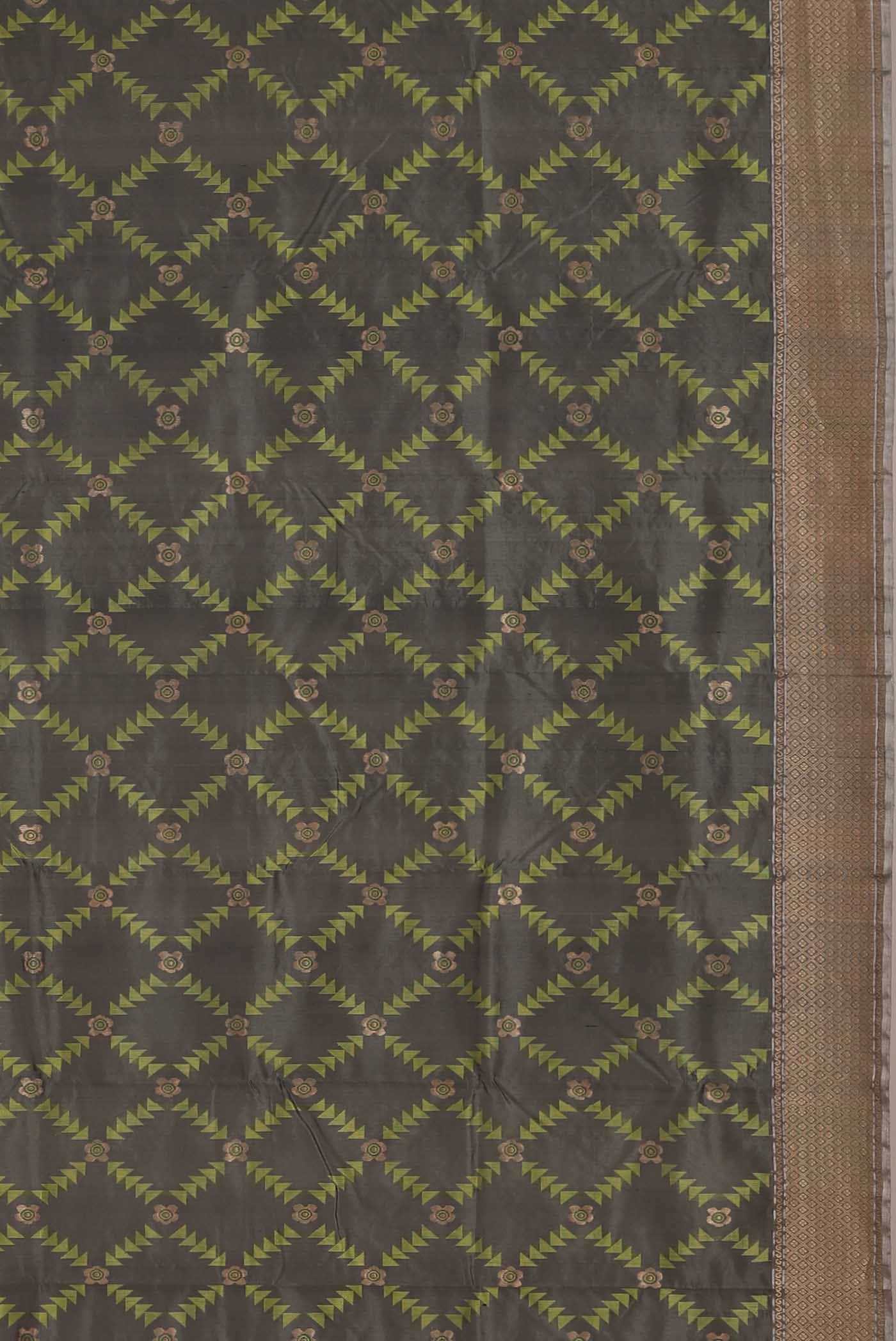 Grey Chanderi Silk Saree