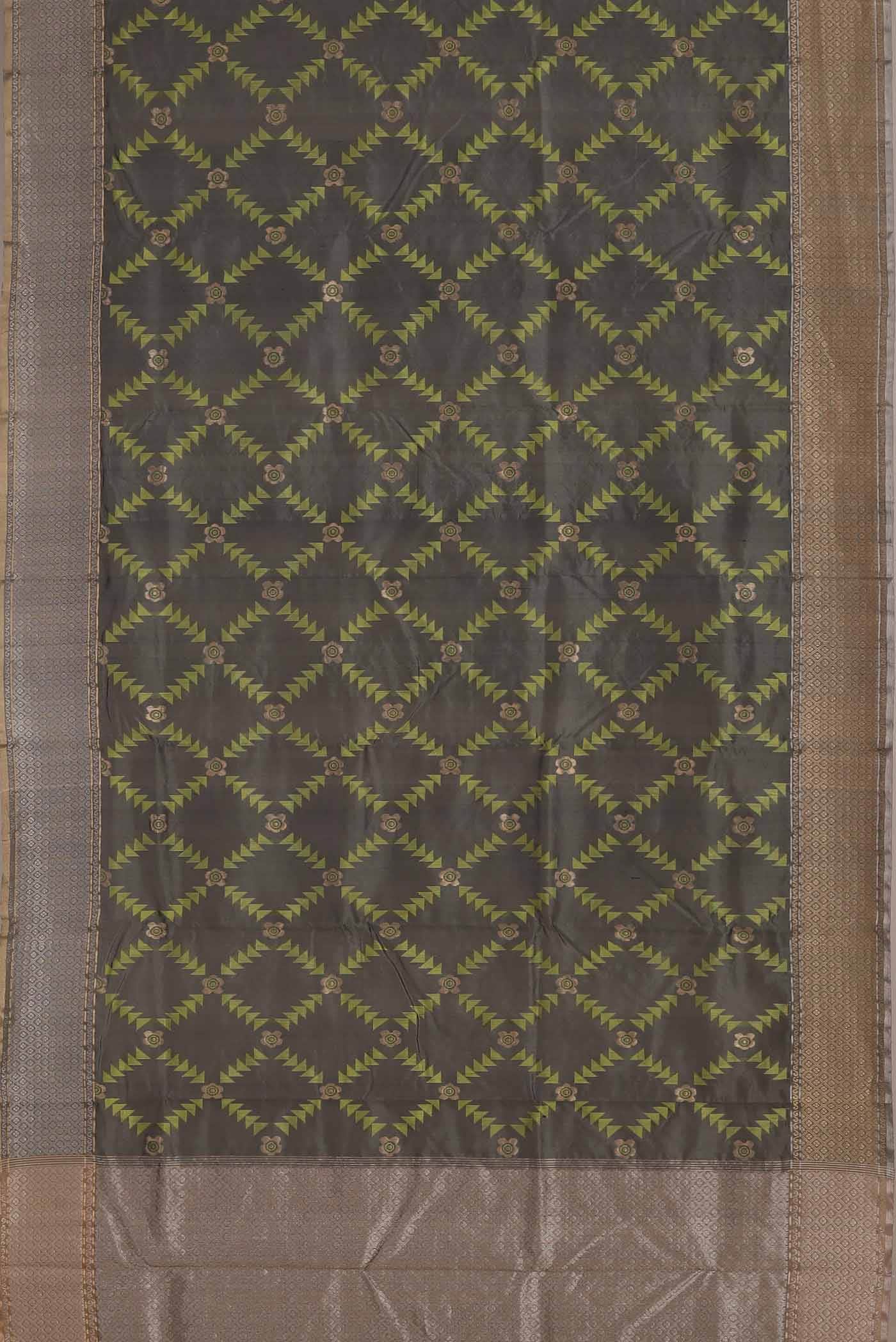 Grey Chanderi Silk Saree