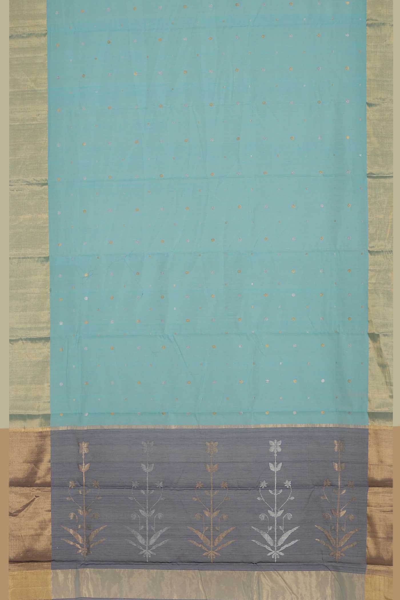 Green Chanderi Silk Cotton Saree