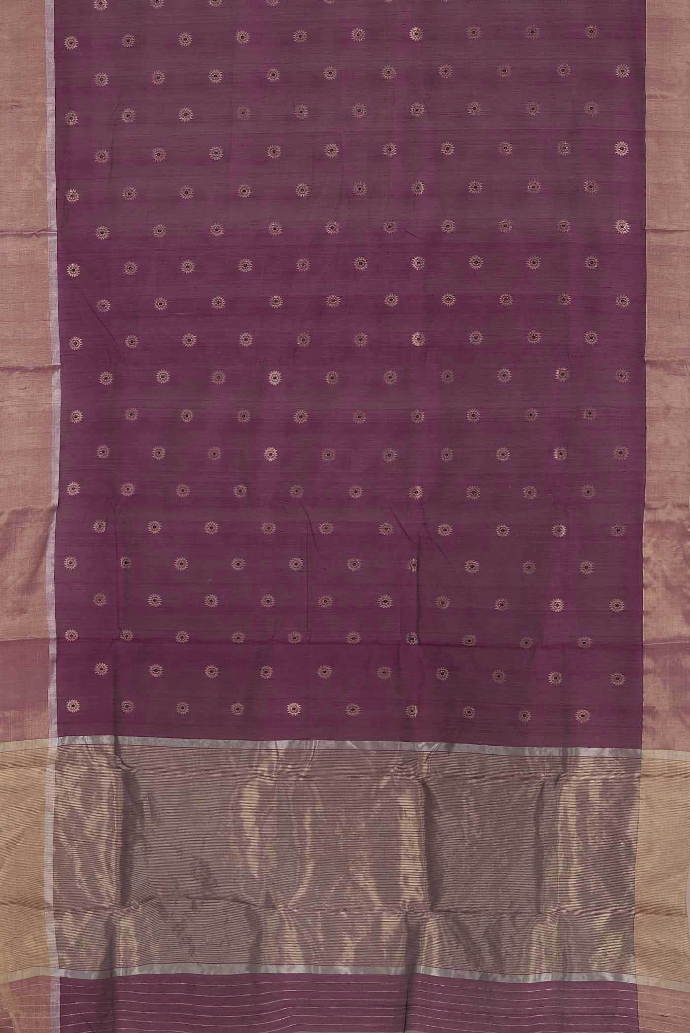Magenta Chanderi Silk Cotton Saree