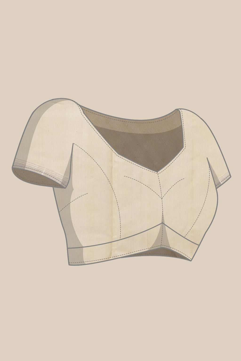 Beige Chanderi Silk Cotton Saree
