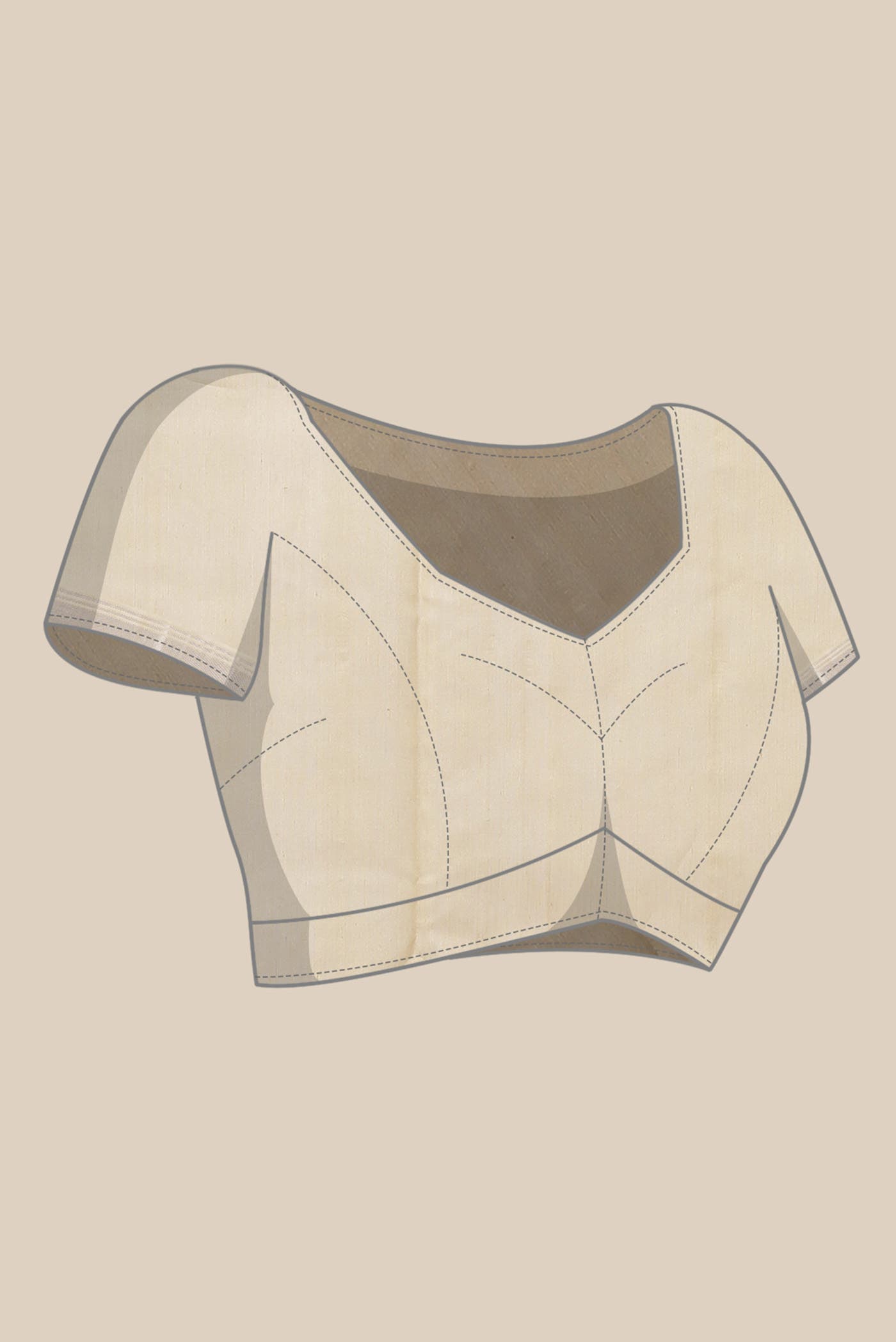 Beige Chanderi Silk Cotton Saree