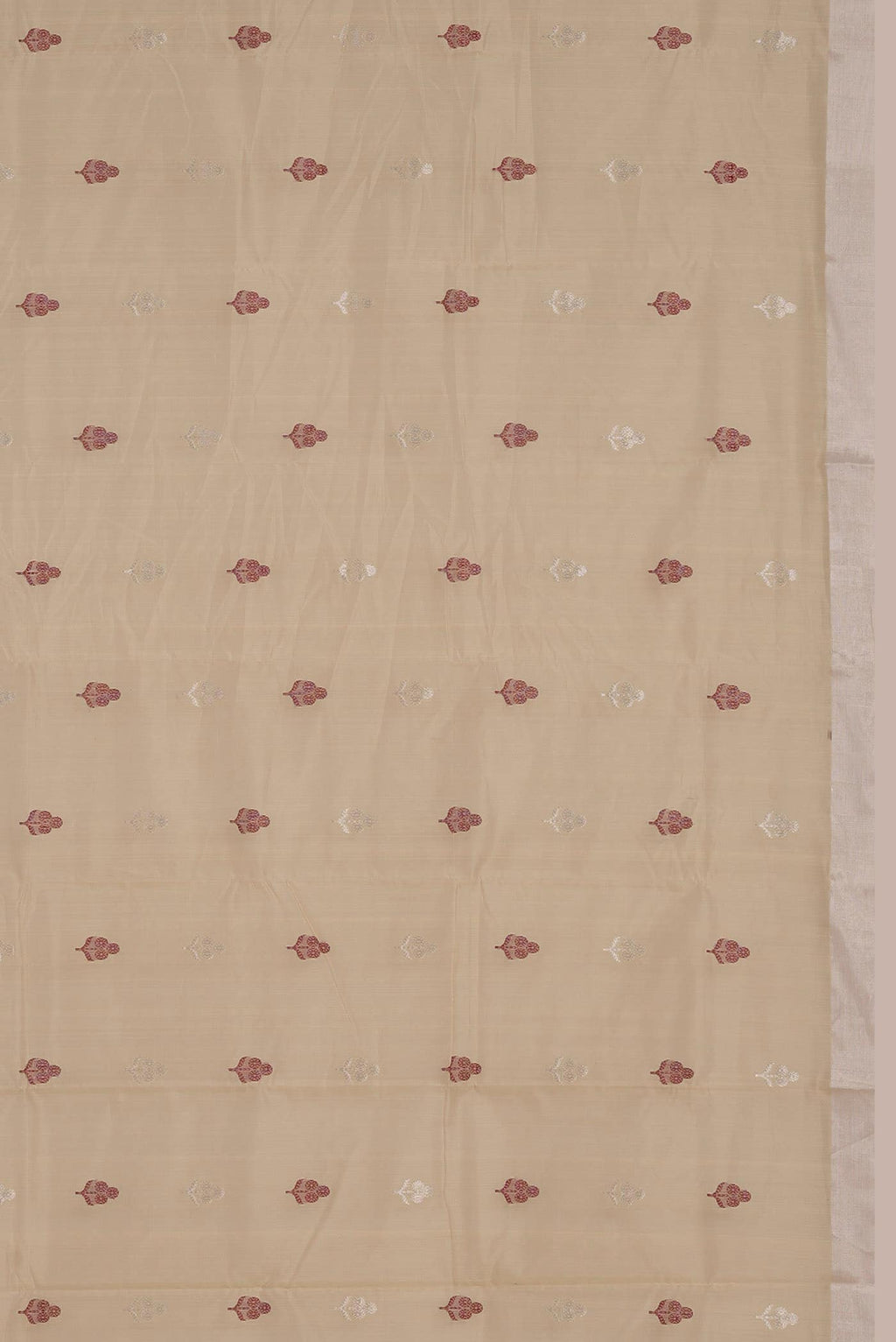 Beige Chanderi Silk Cotton Saree