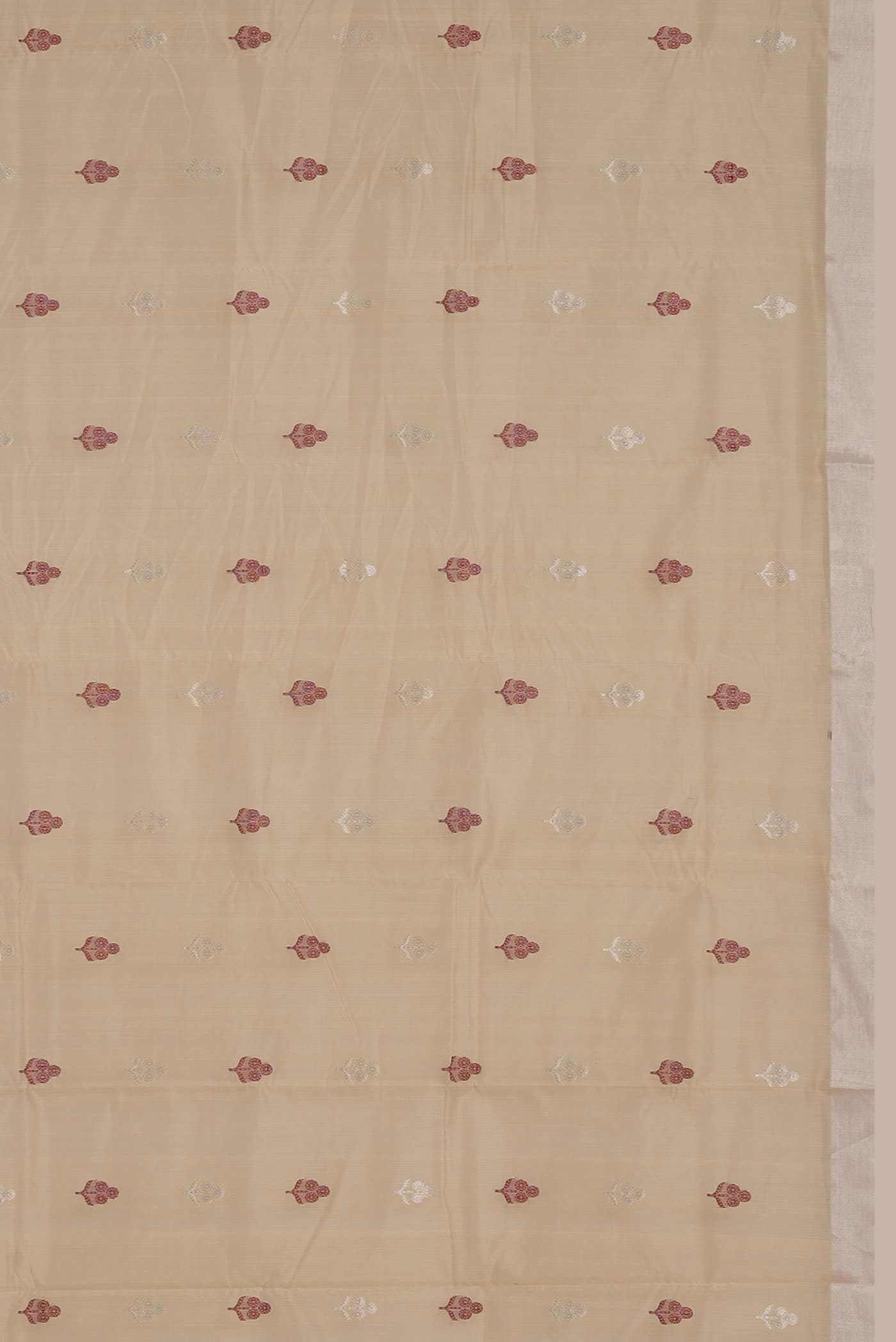 Beige Chanderi Silk Cotton Saree