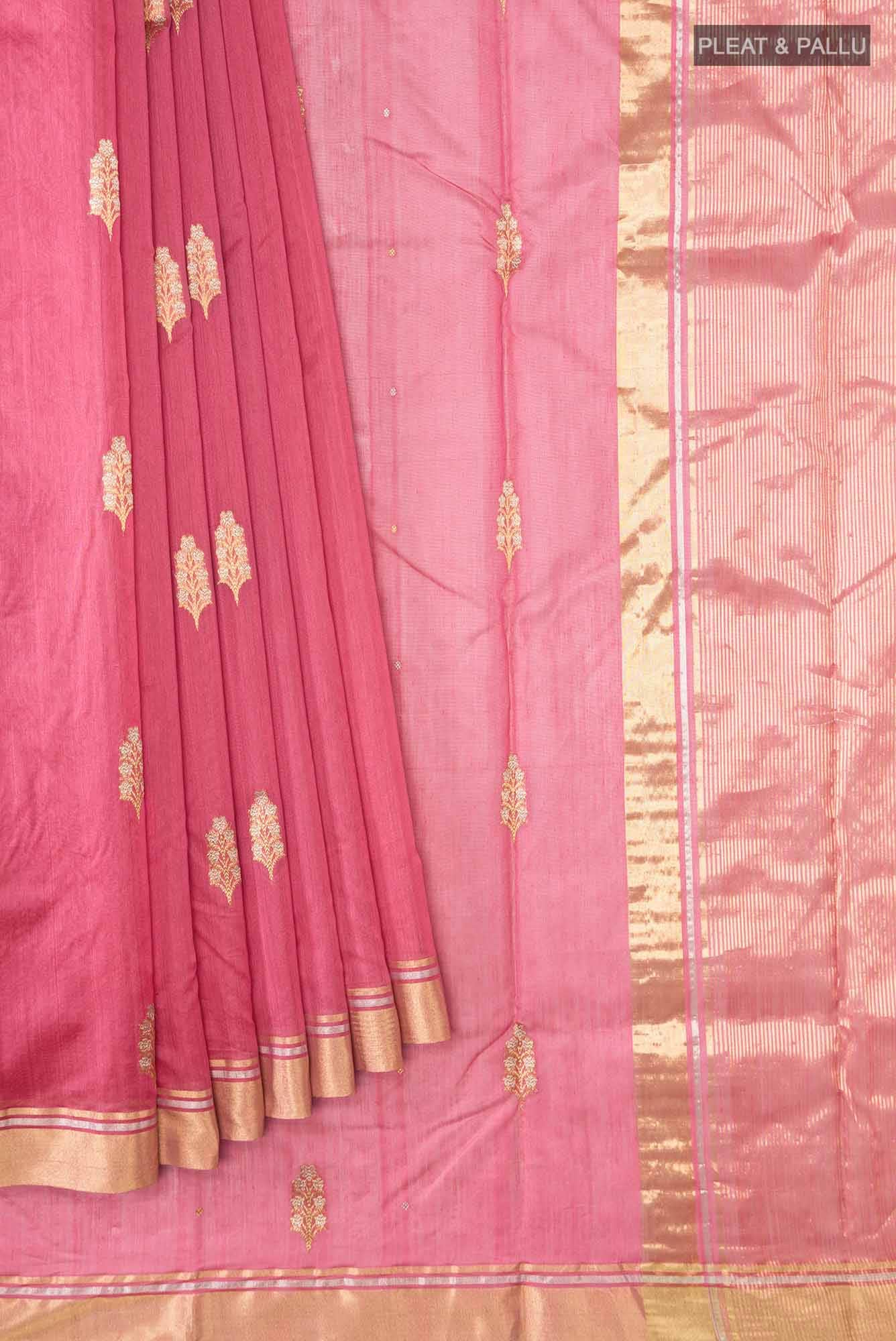 Pink Chanderi Silk Saree