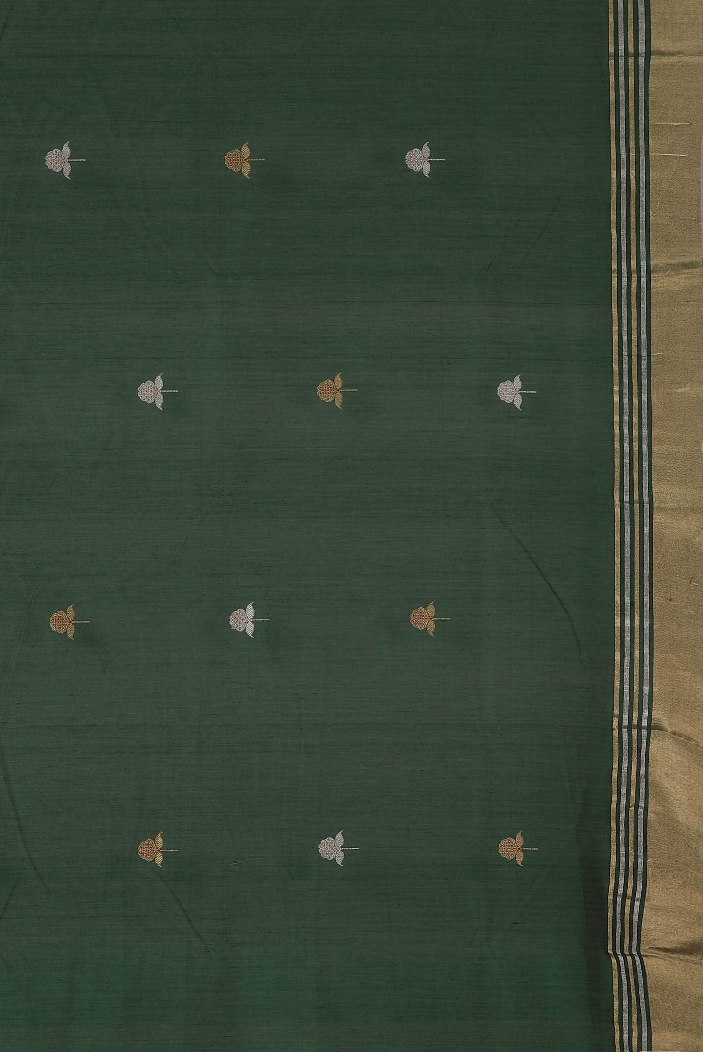Green Chanderi Silk Cotton Saree