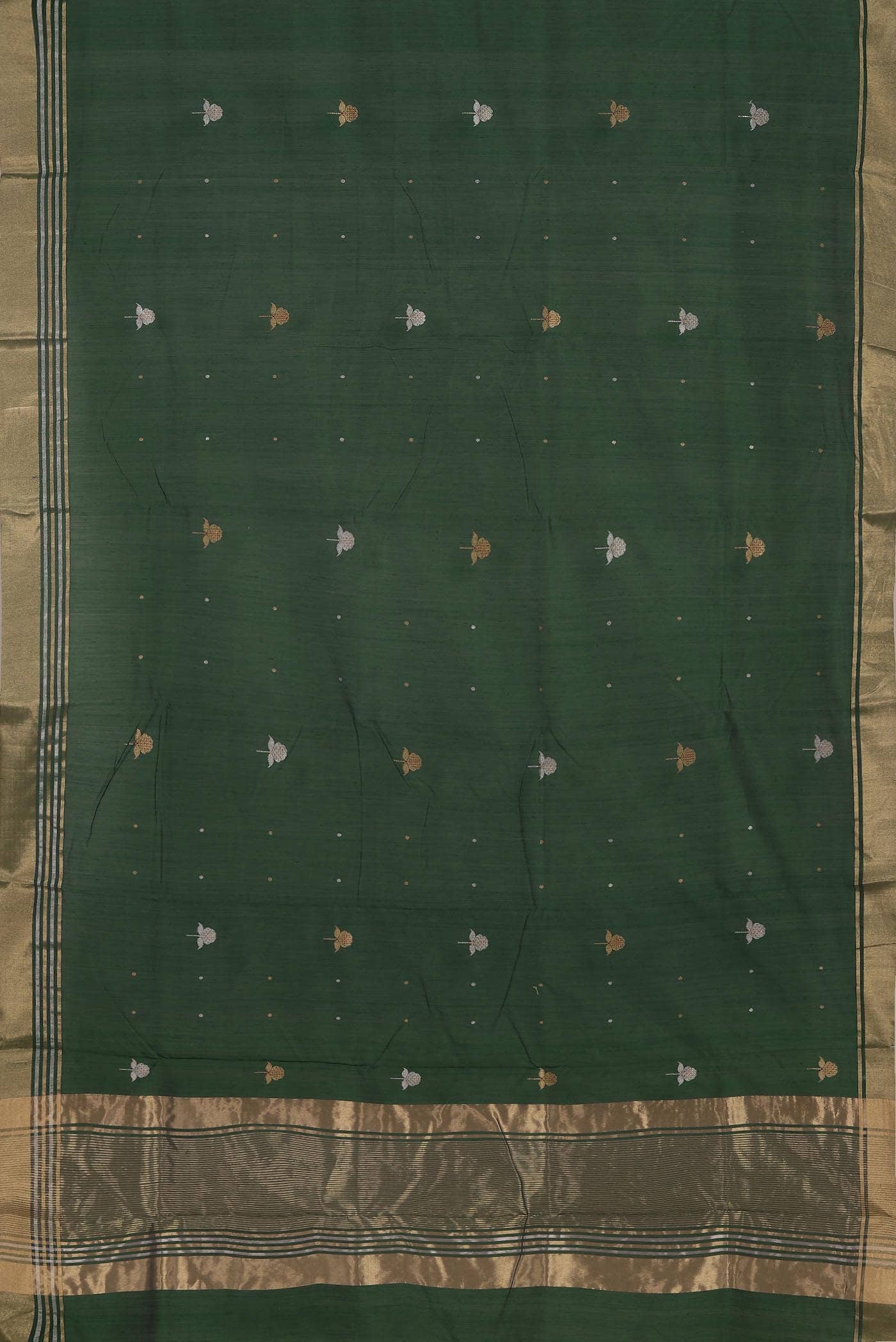 Green Chanderi Silk Cotton Saree