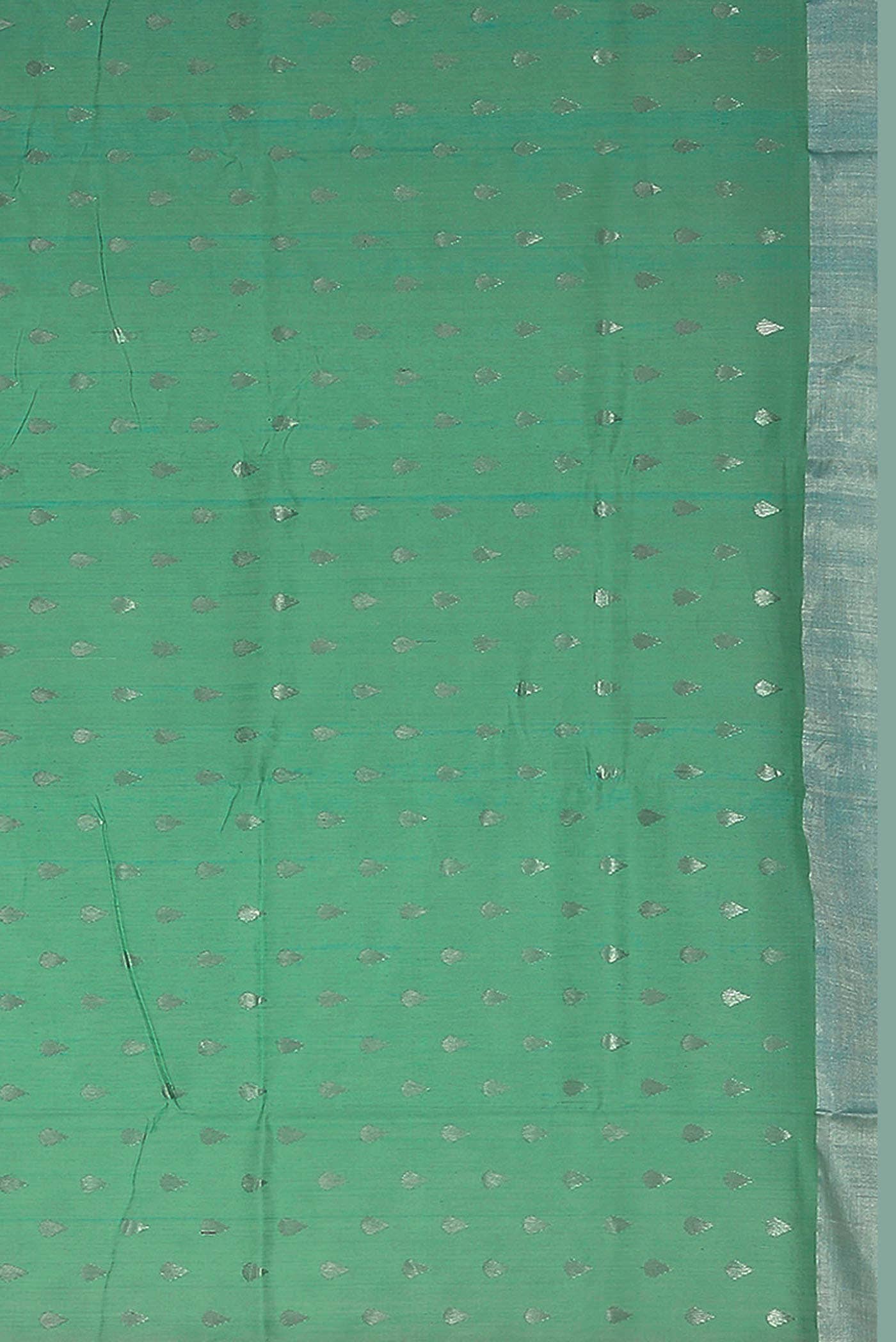 Green Chanderi Silk Cotton Saree