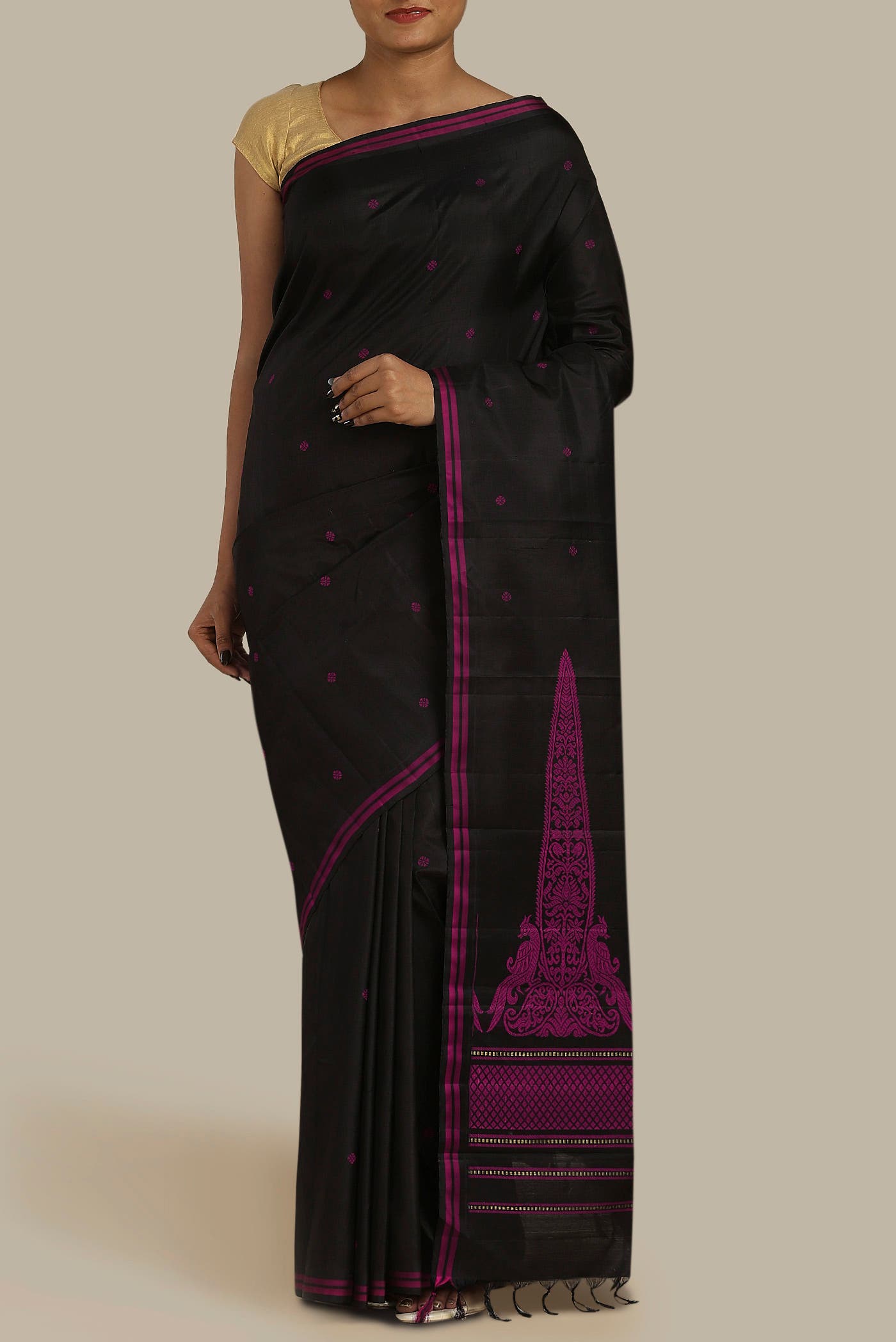 Black Kanchipuram Silk Saree