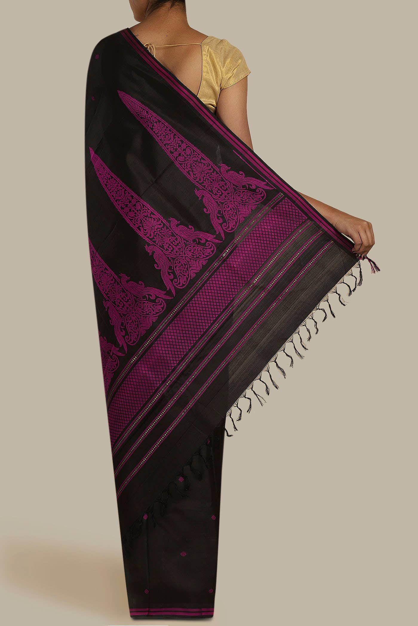 Black Kanchipuram Silk Saree