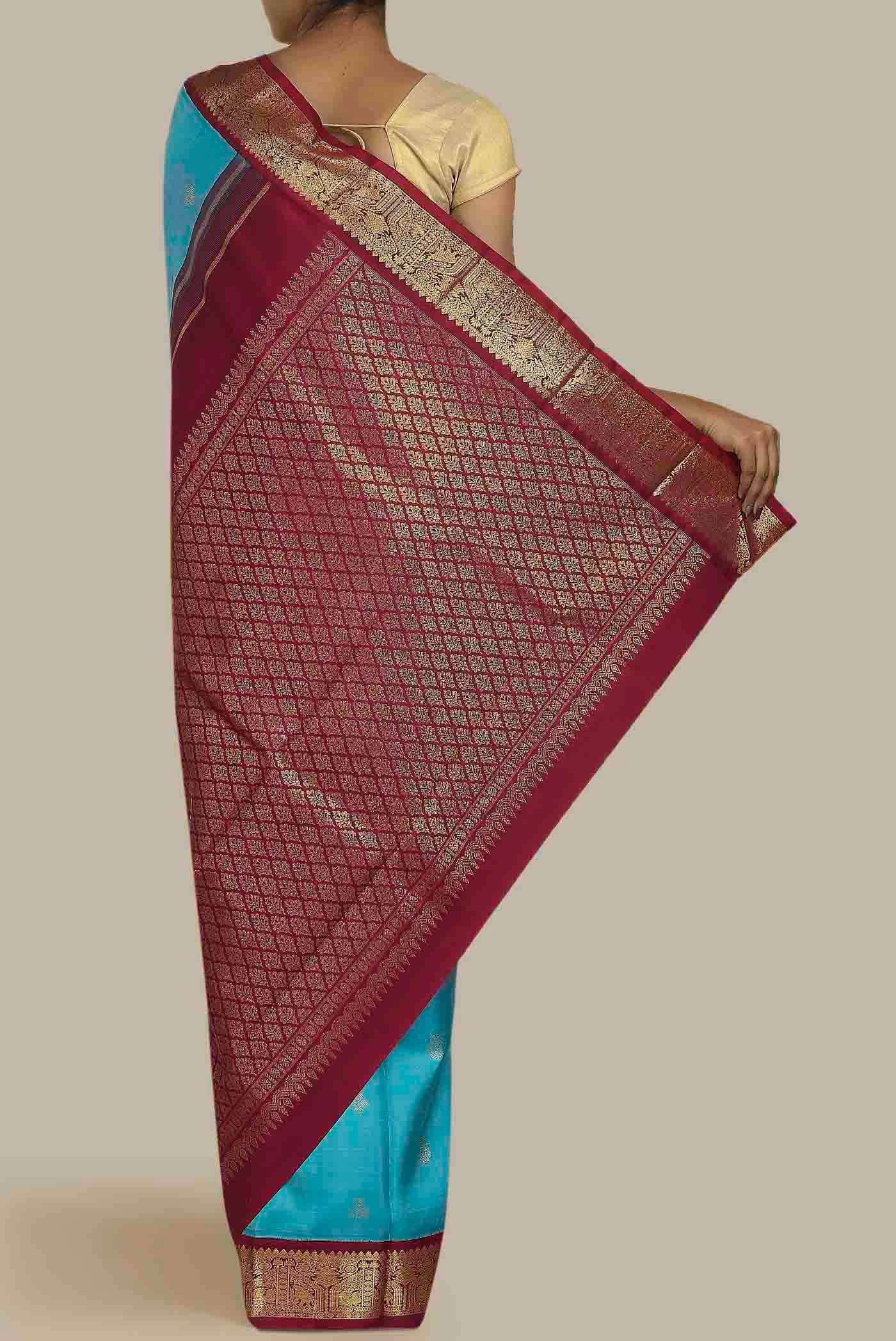 Blue Kanchipuram Silk Saree