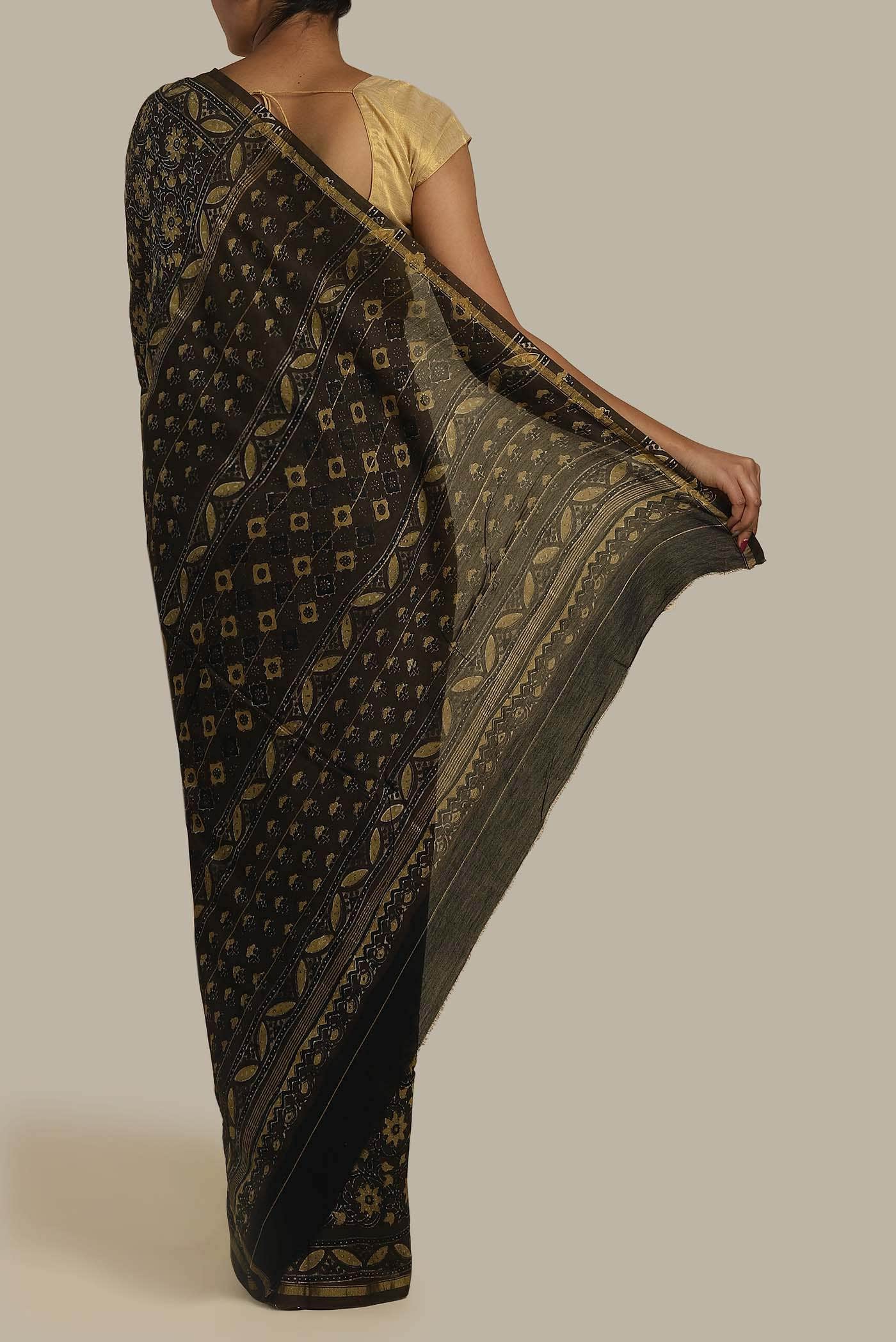Green Chanderi Silk Cotton Saree