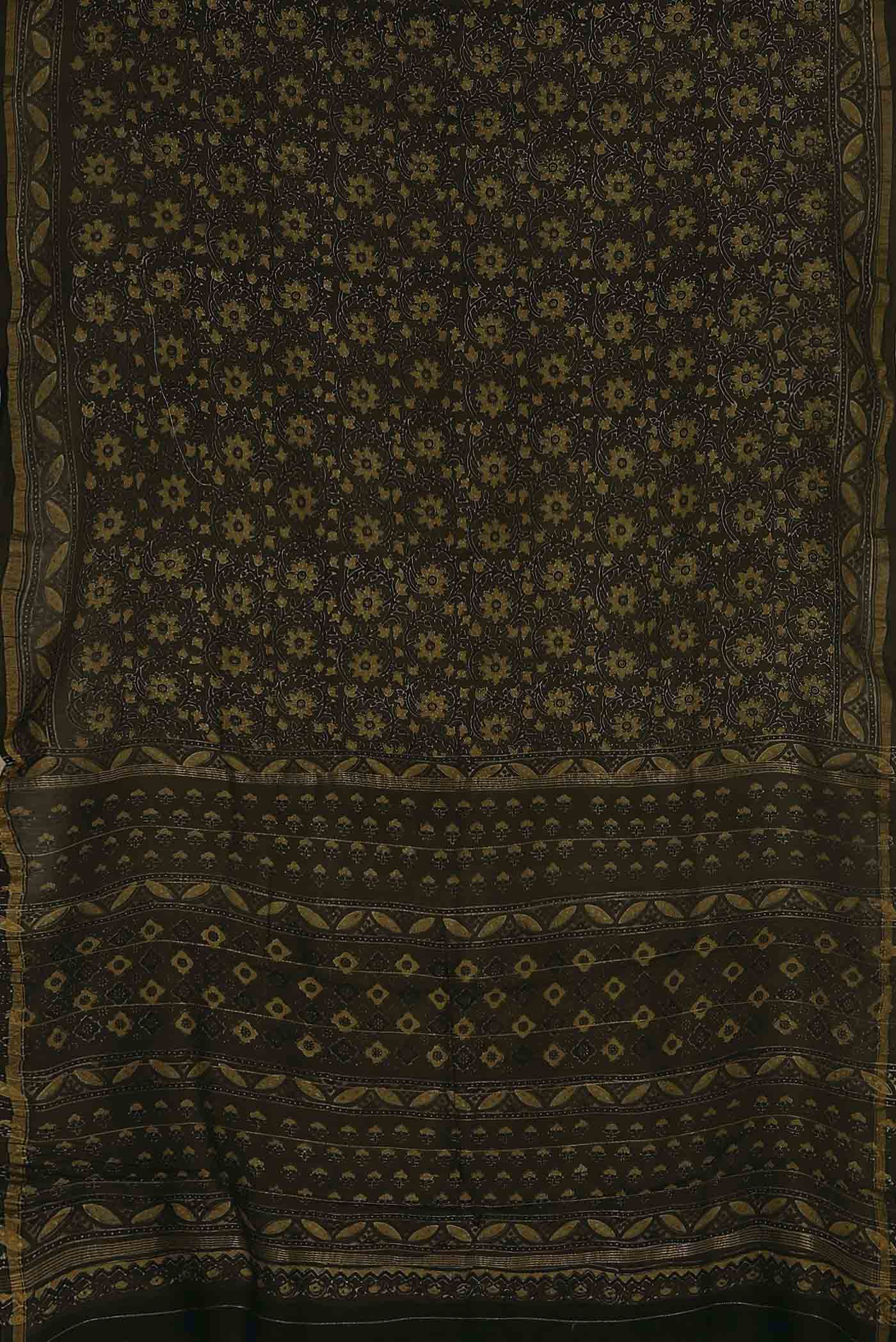 Green Chanderi Silk Cotton Saree