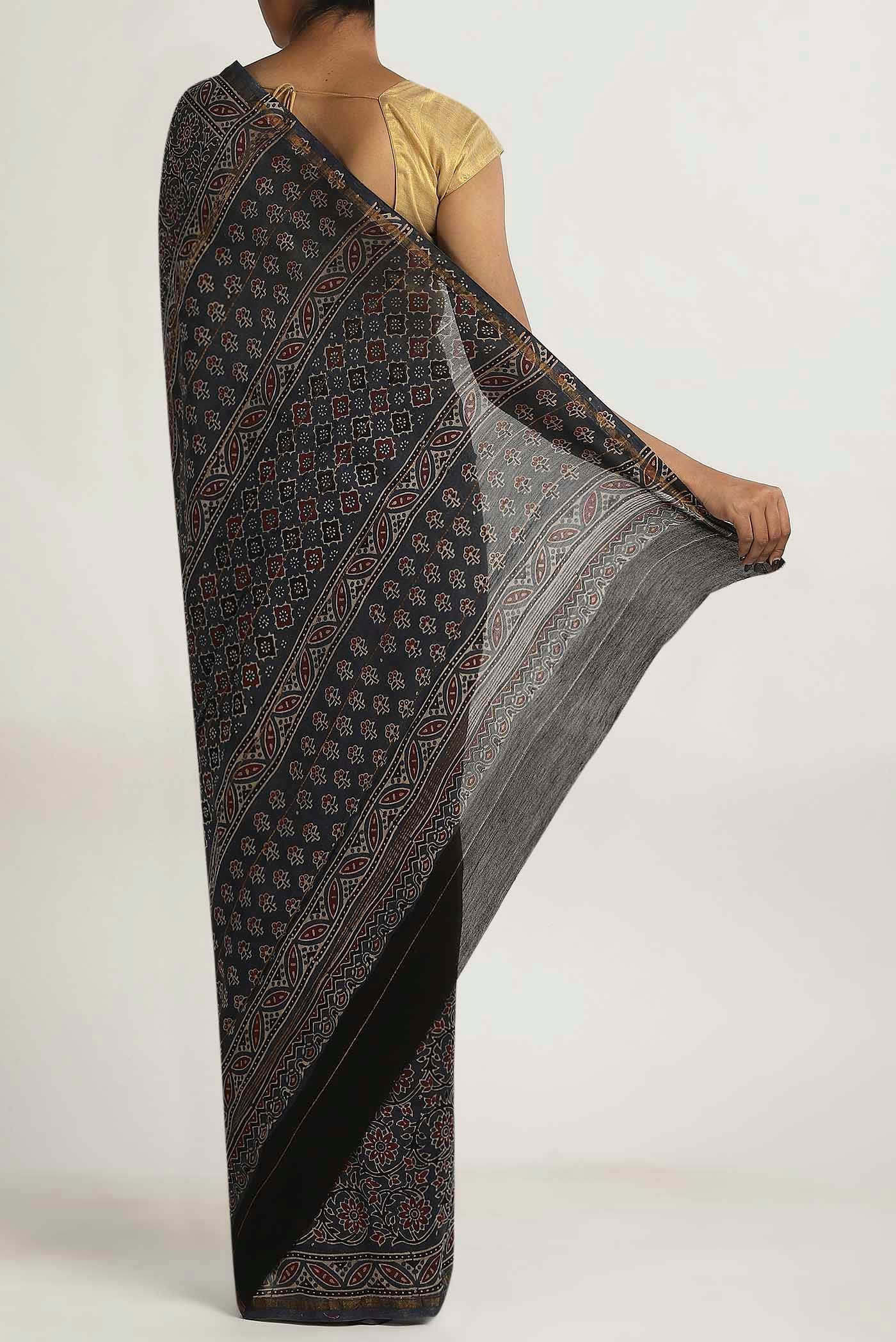 Blue Chanderi Silk Cotton Saree
