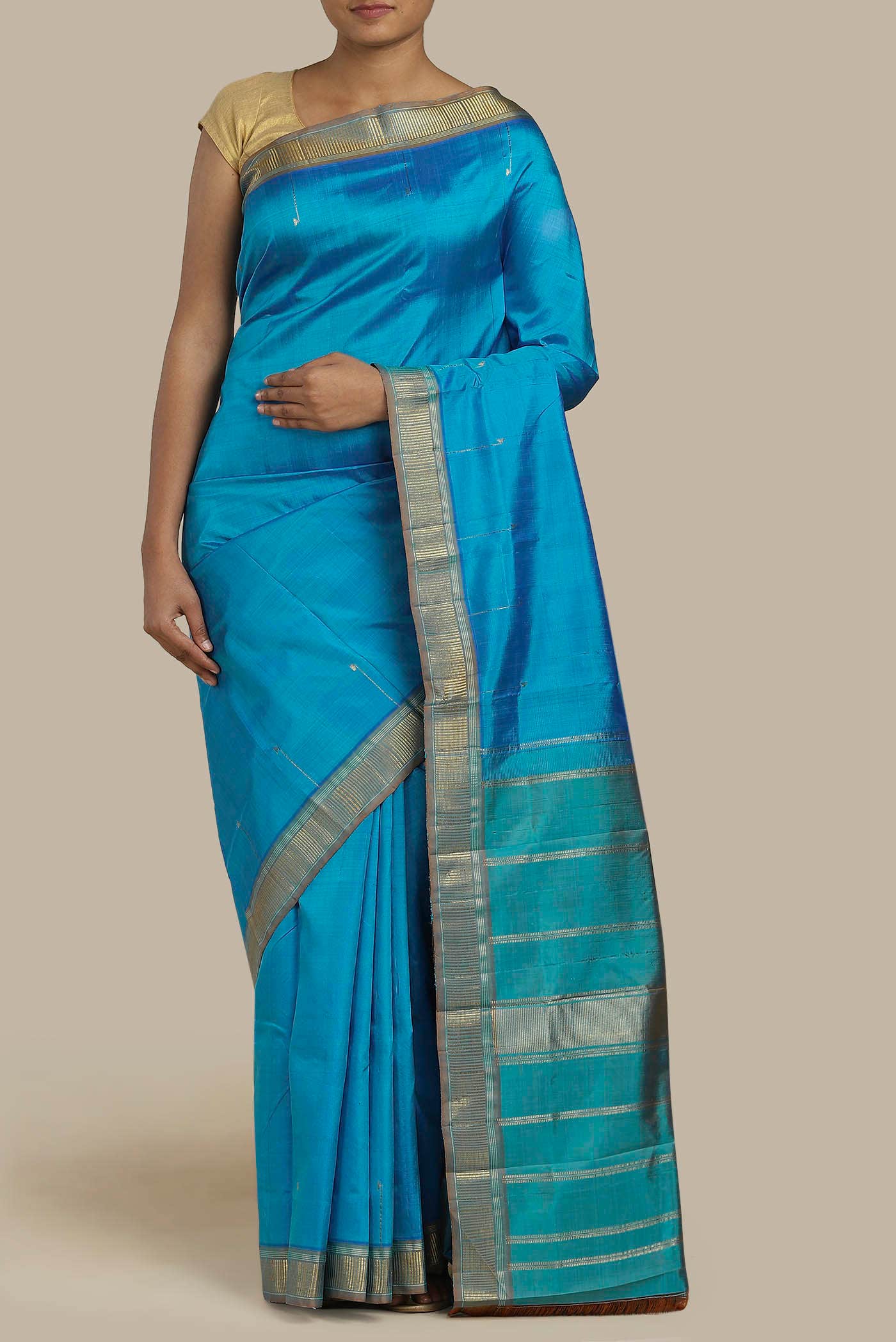 Blue Kanchipuram Silk Saree