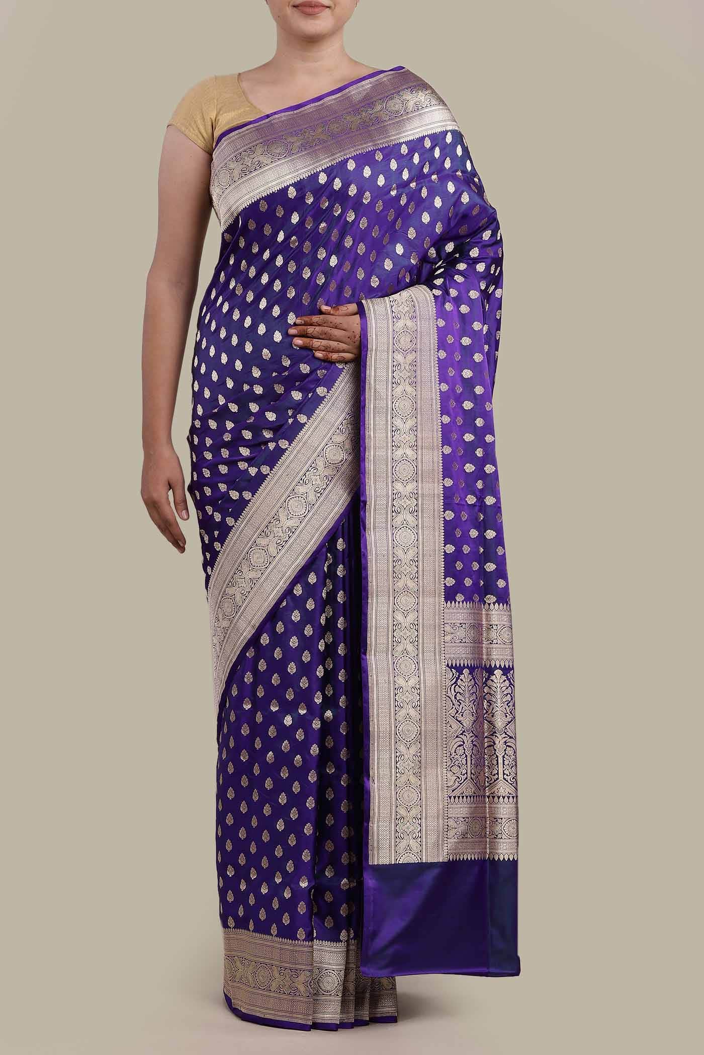 Blue Banarasi Silk Saree