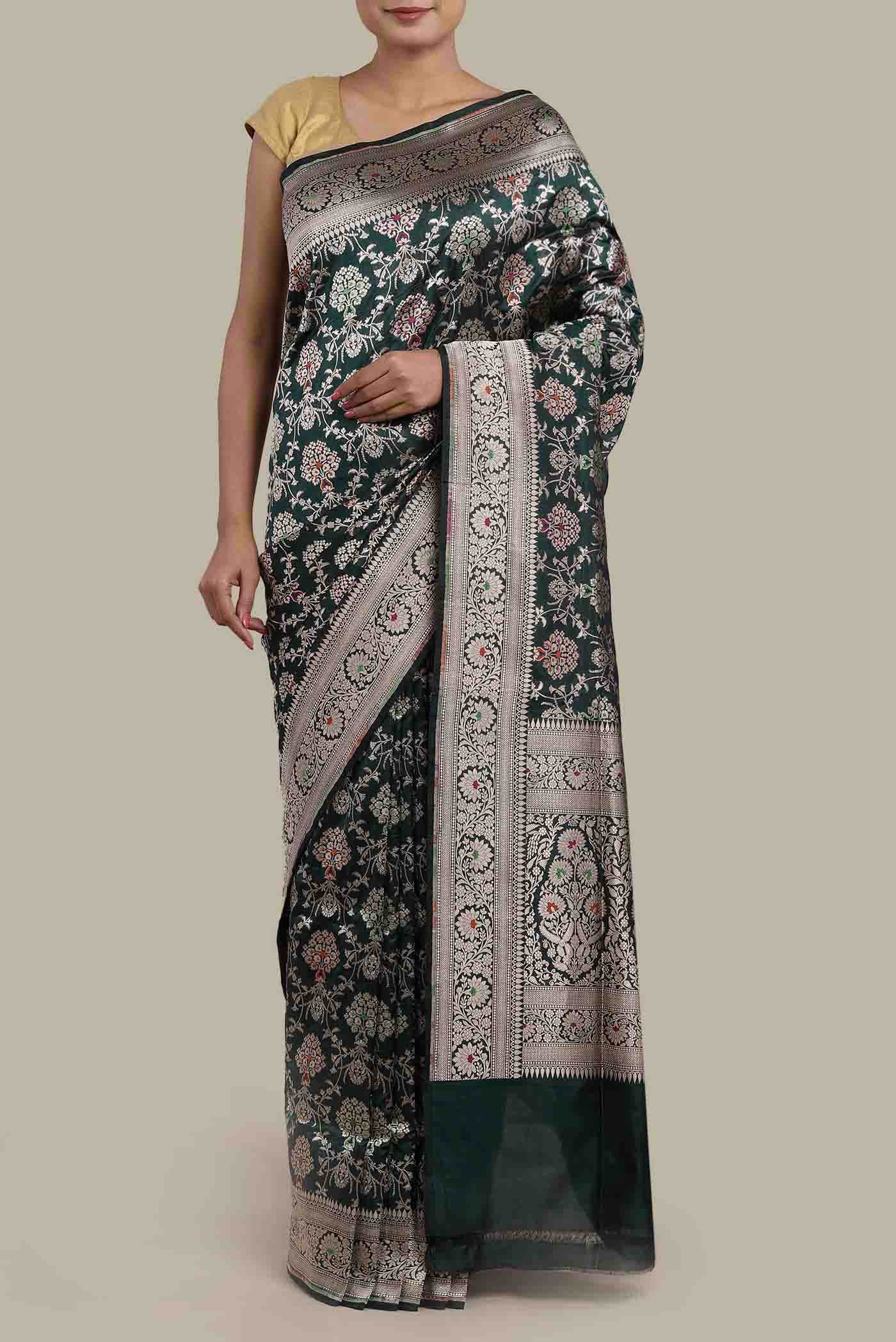 Green Banarasi Silk Saree