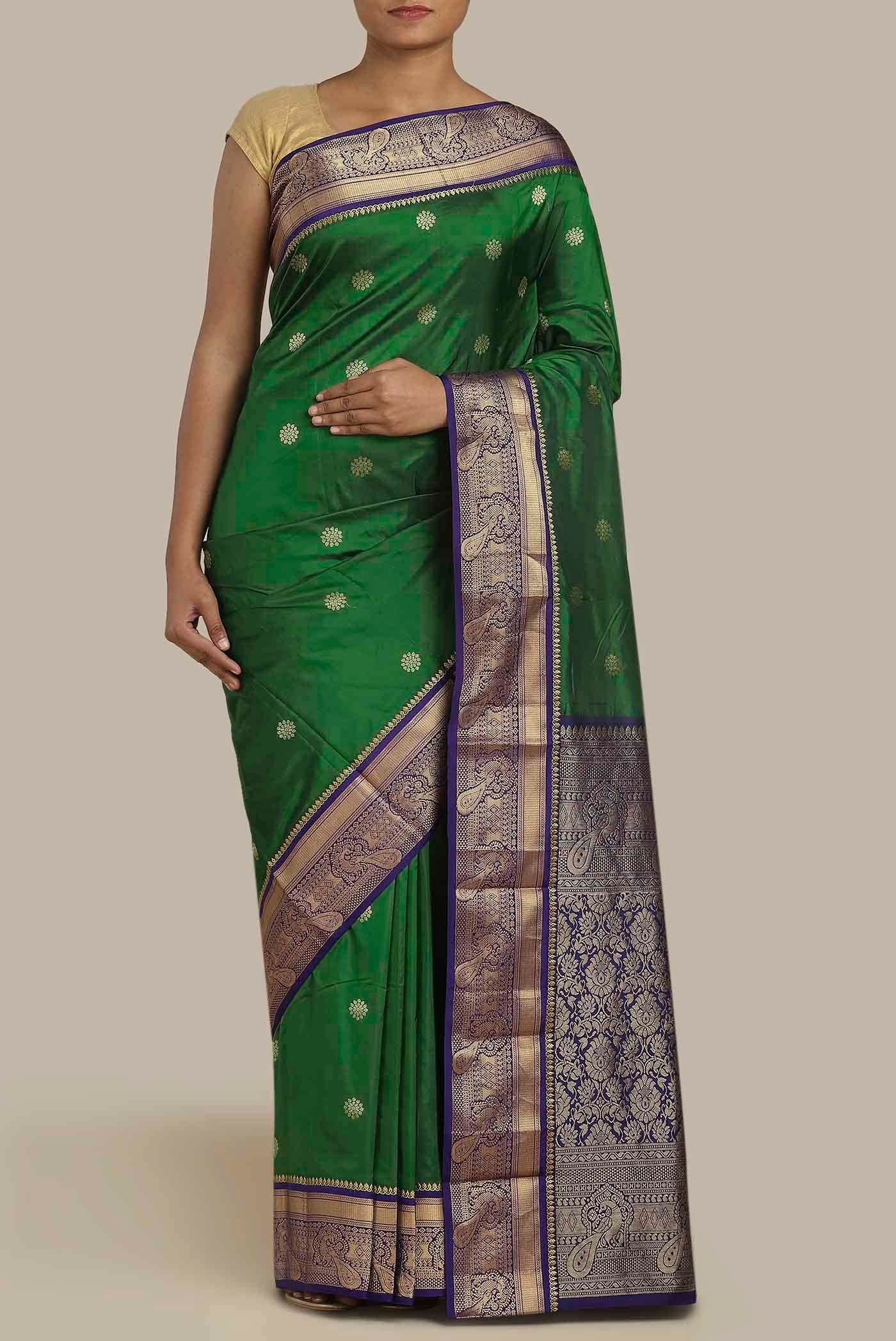 Green Blended Bangalore Silk Saree