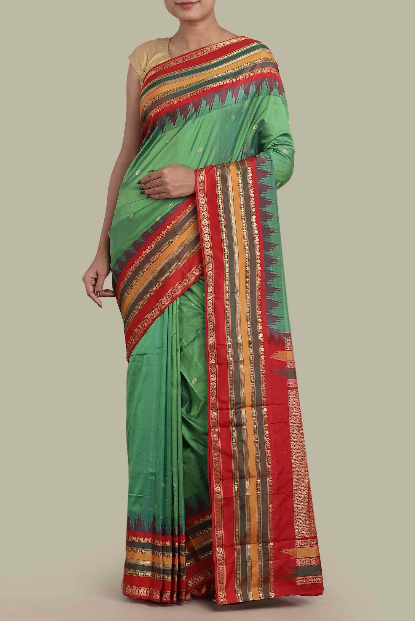 Green Blended Bangalore Silk Saree