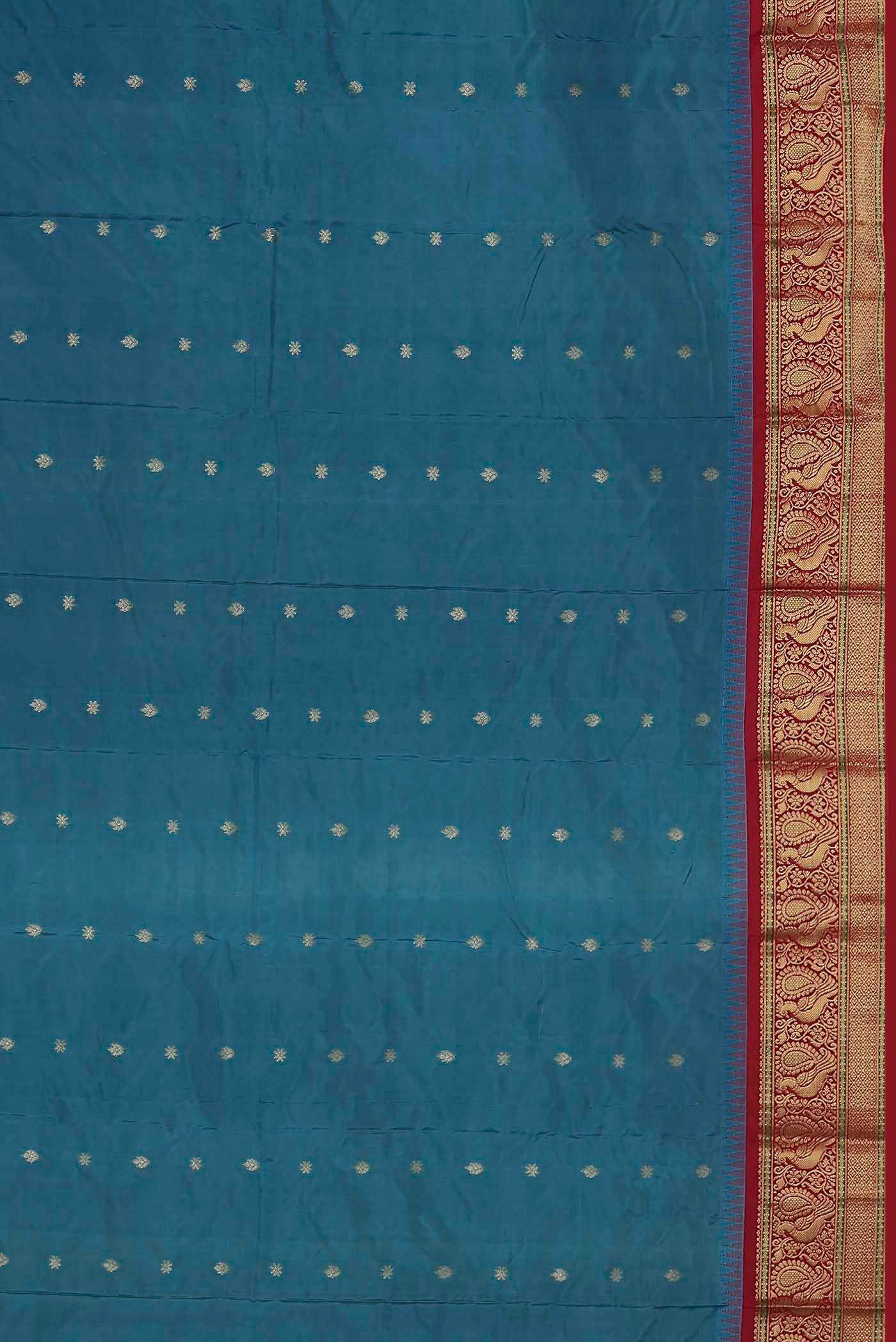 Blue Blended Bangalore Silk Saree