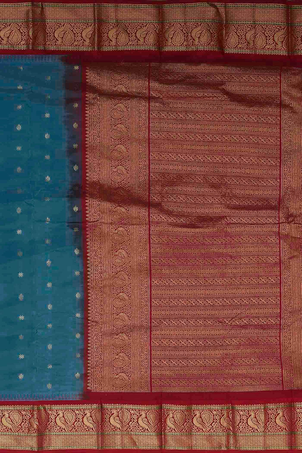 Blue Blended Bangalore Silk Saree