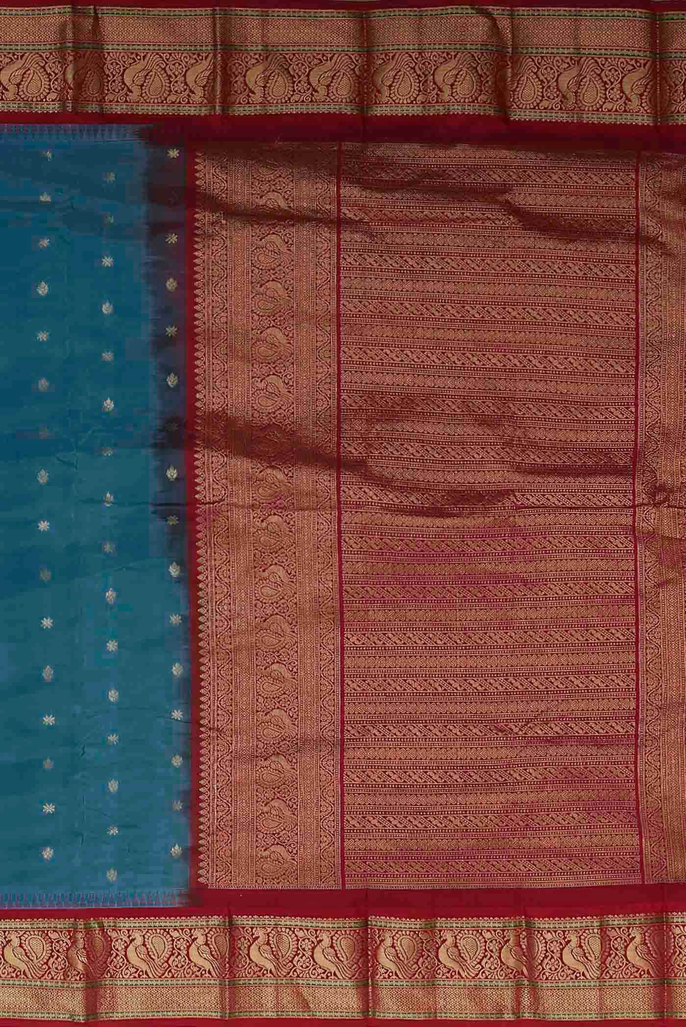 Blue Blended Bangalore Silk Saree