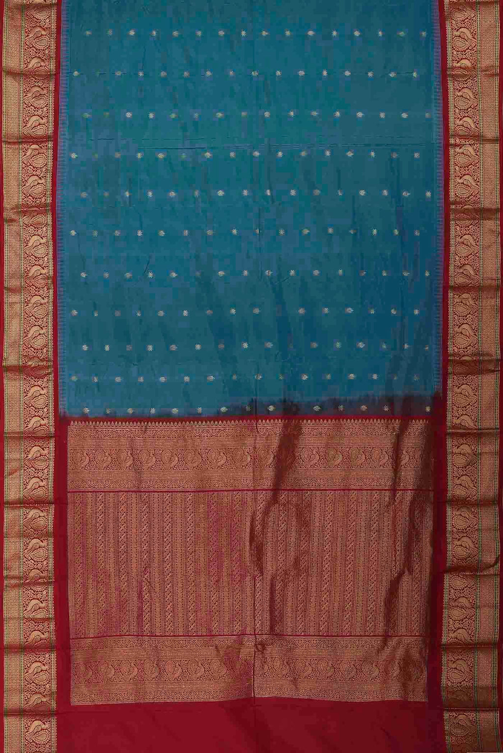 Blue Blended Bangalore Silk Saree