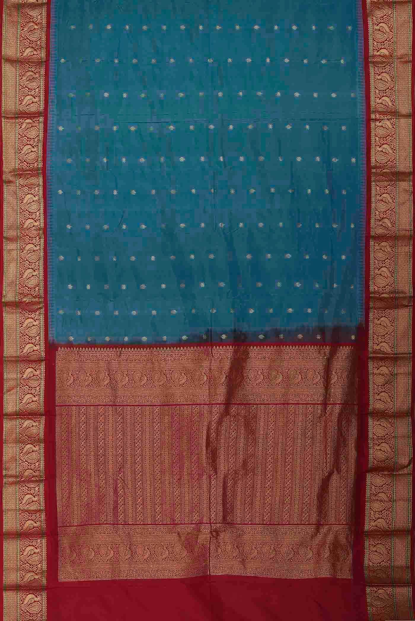 Blue Blended Bangalore Silk Saree