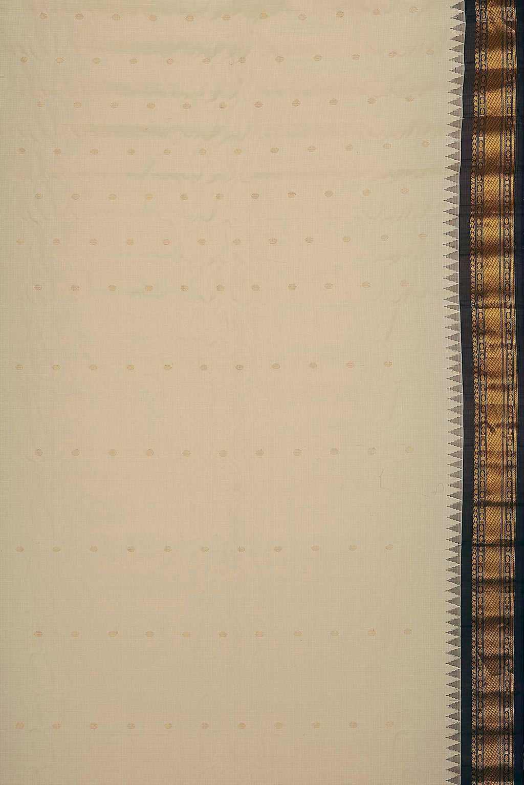 White Gadwal Silk Cotton Saree