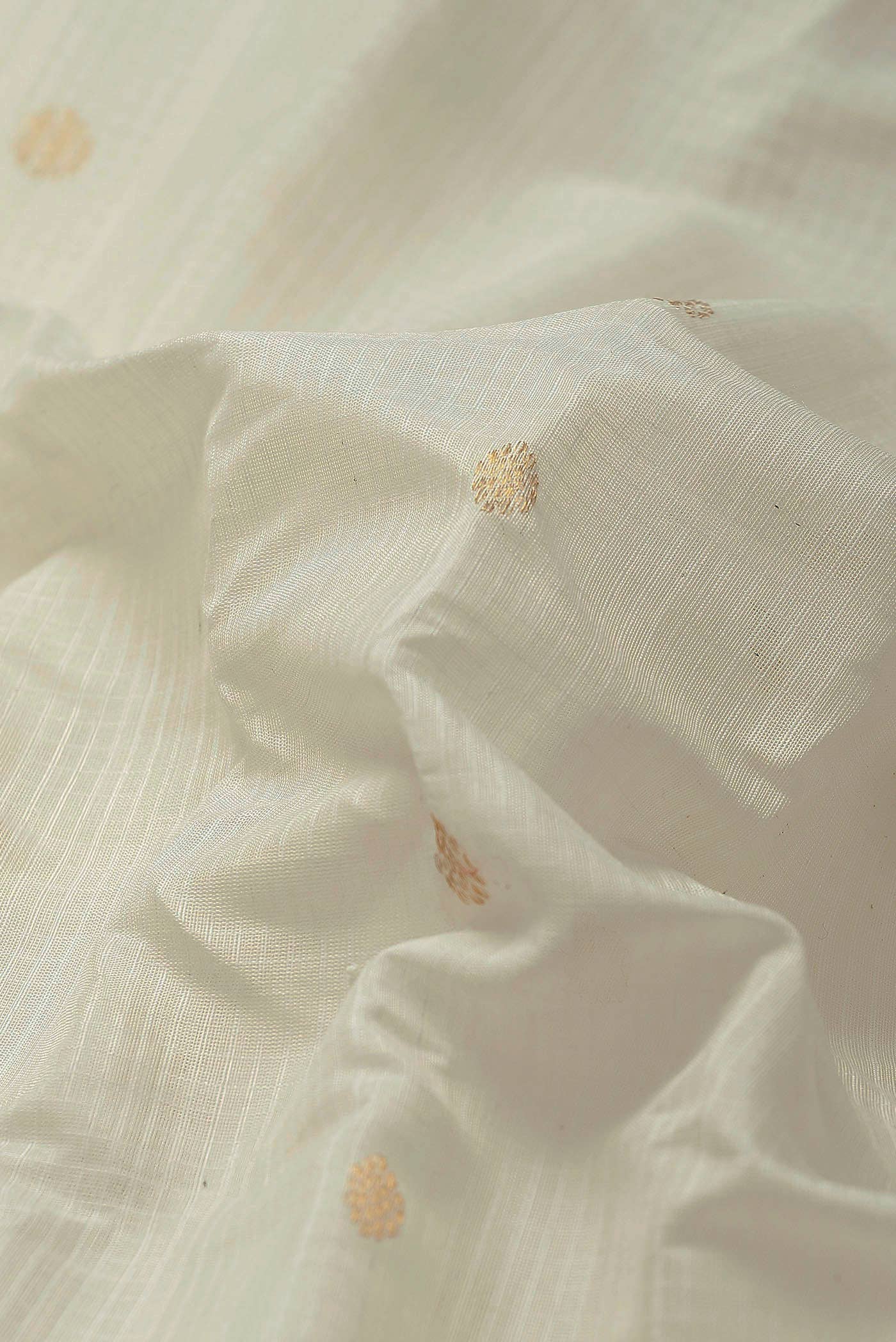 White Gadwal Silk Cotton Saree