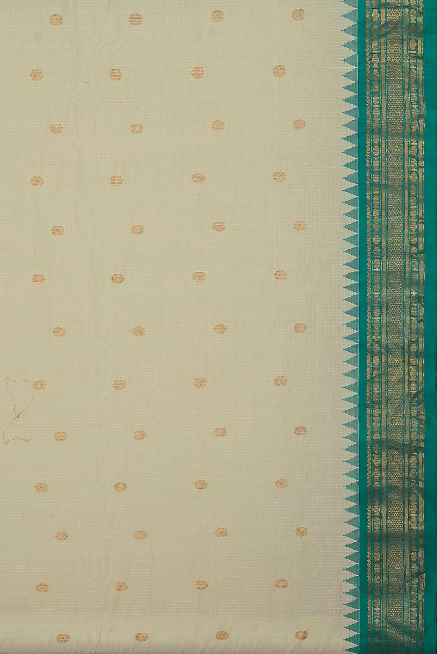 Off White Gadwal Silk Cotton Saree