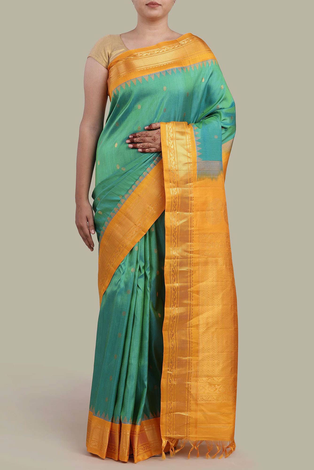 Green Gadwal Silk Saree
