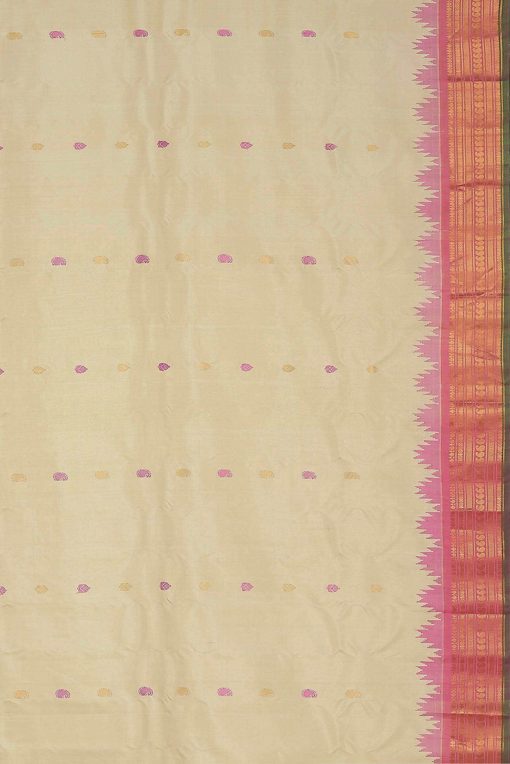 Beige Gadwal Silk Saree
