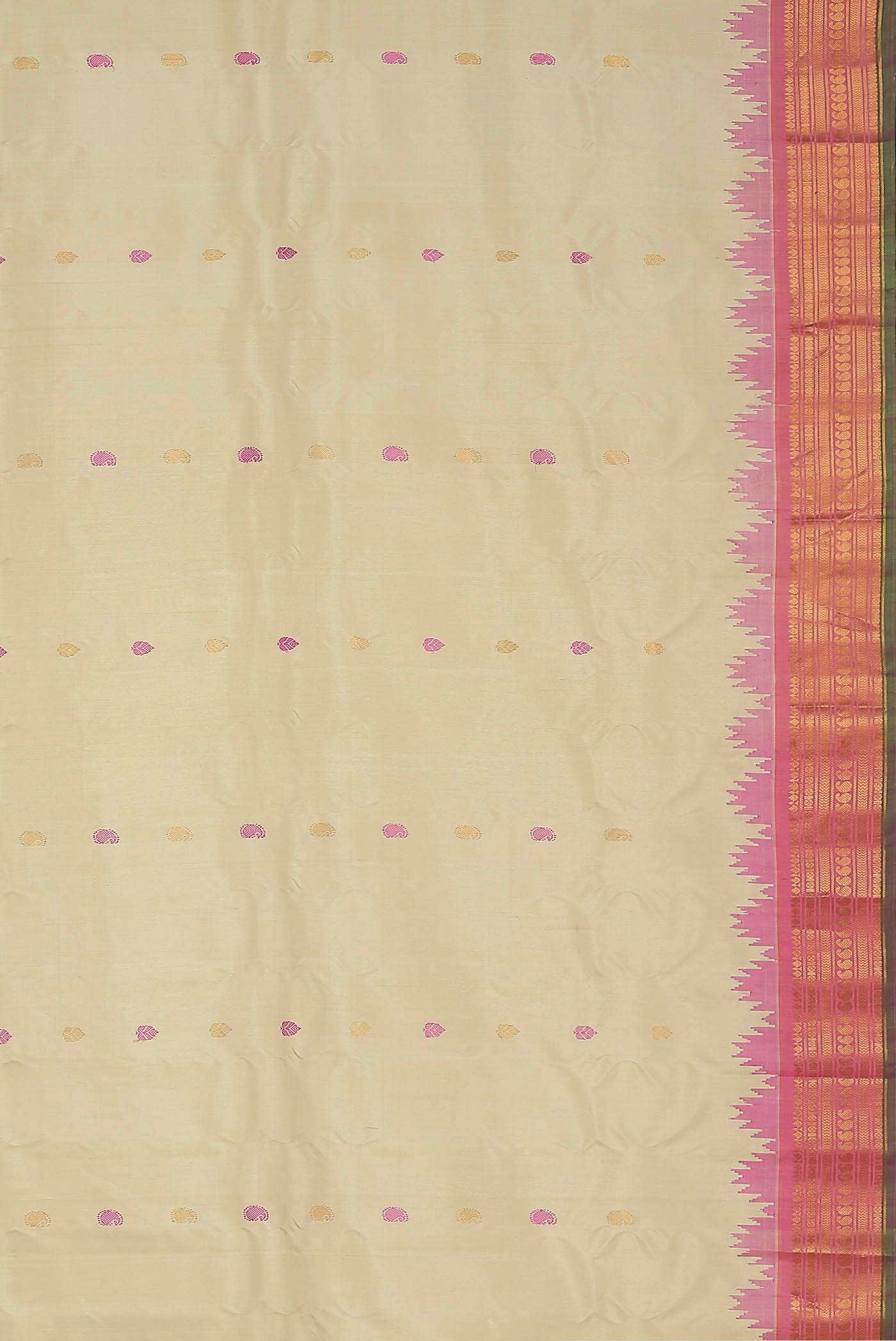 Beige Gadwal Silk Saree