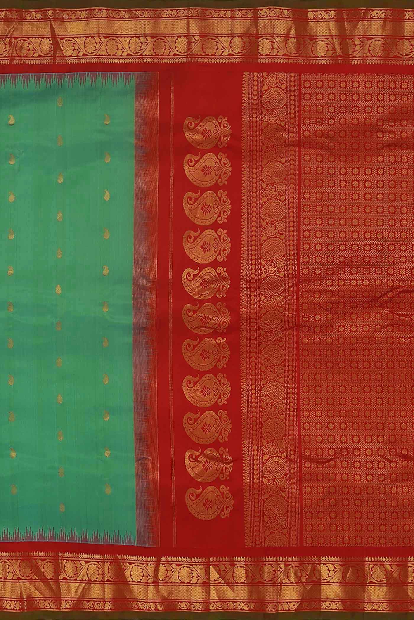 Green Gadwal Silk Saree