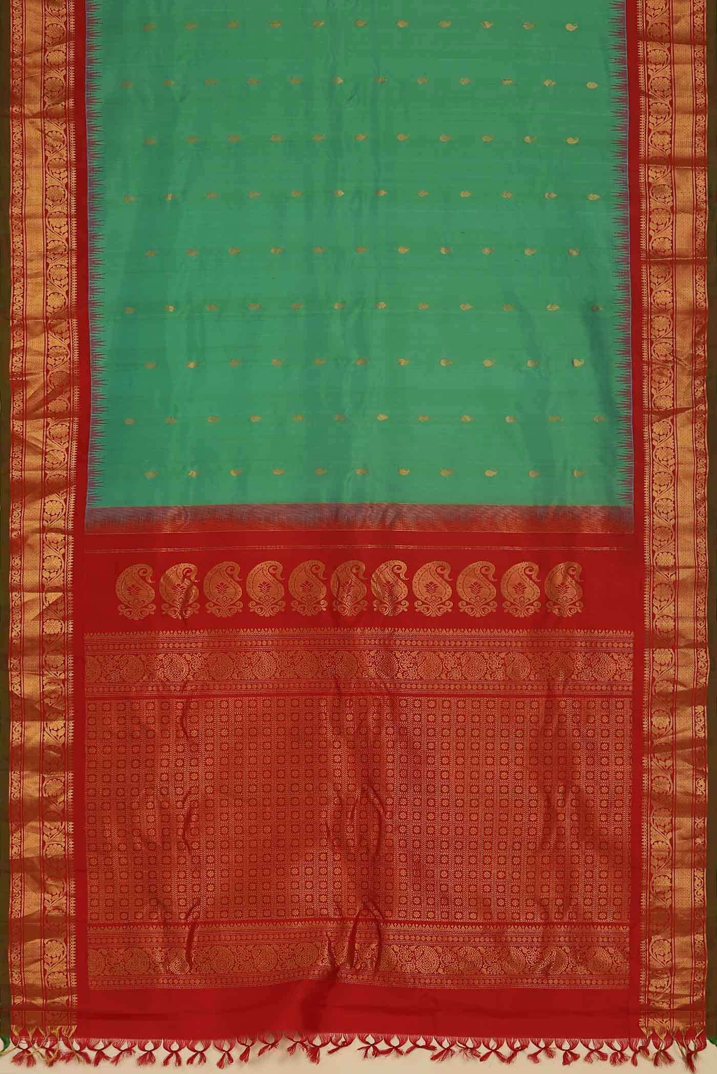 Green Gadwal Silk Saree