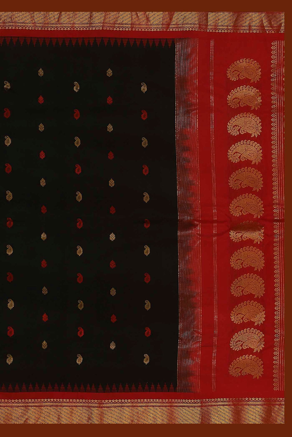 Black Gadwal Silk Saree