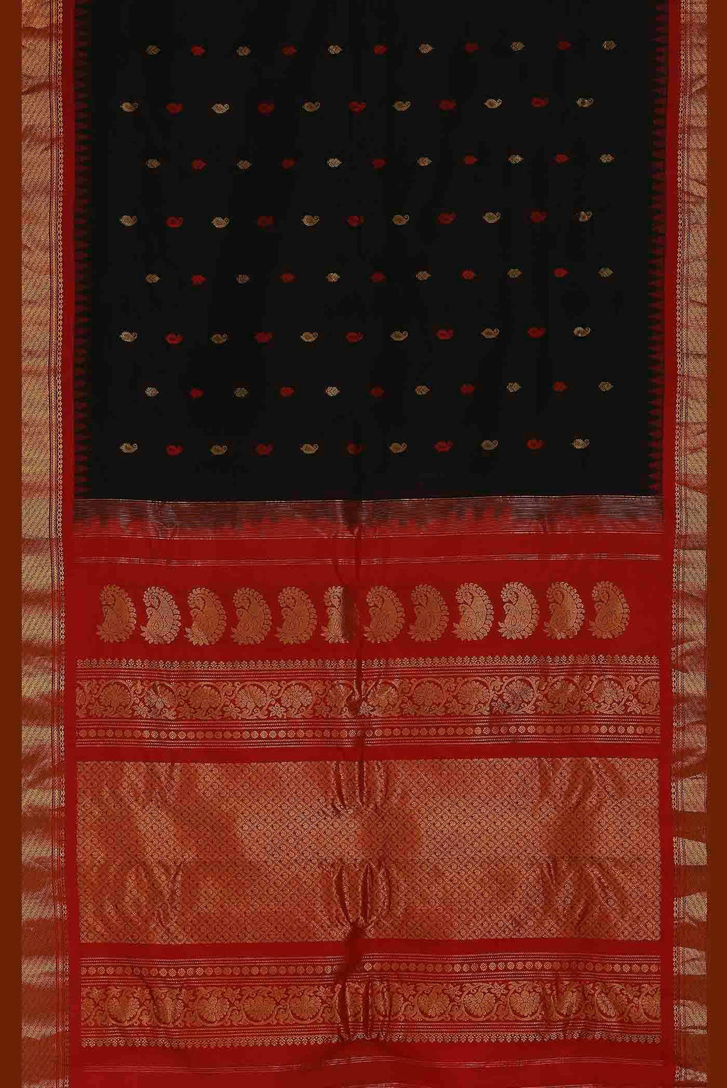 Black Gadwal Silk Saree