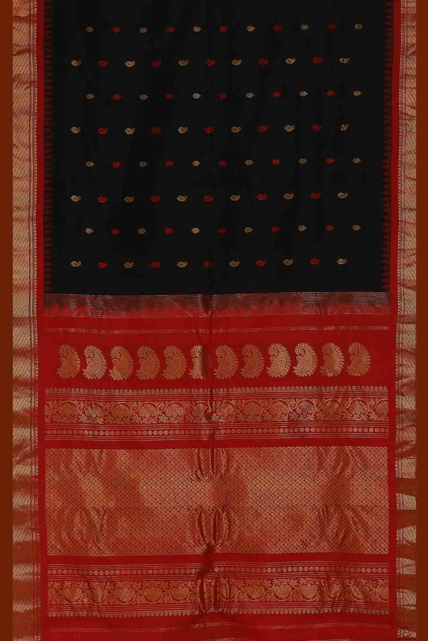 Black Gadwal Silk Saree