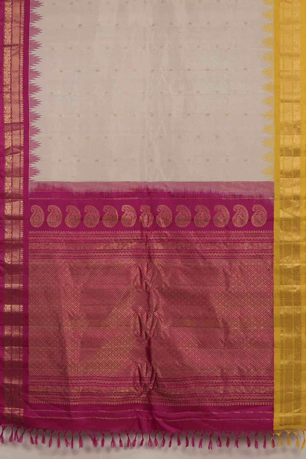 Beige Gadwal Silk Saree