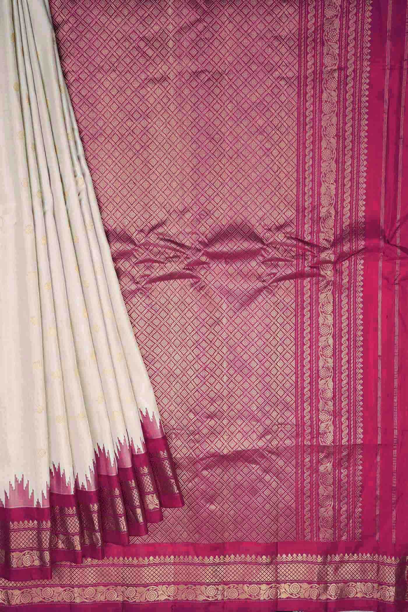 Beige Gadwal Silk Saree